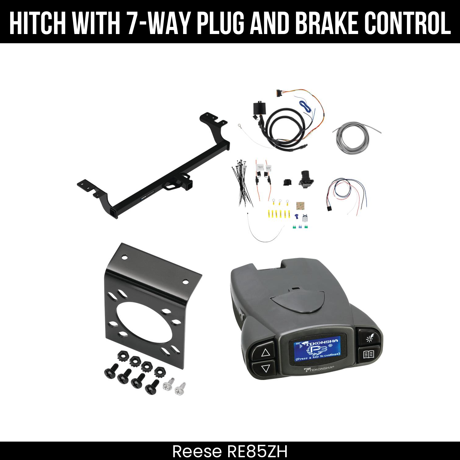 Reese RE85ZH Hitch With 7 Way Plug And Brake Control Bundle Featureimg