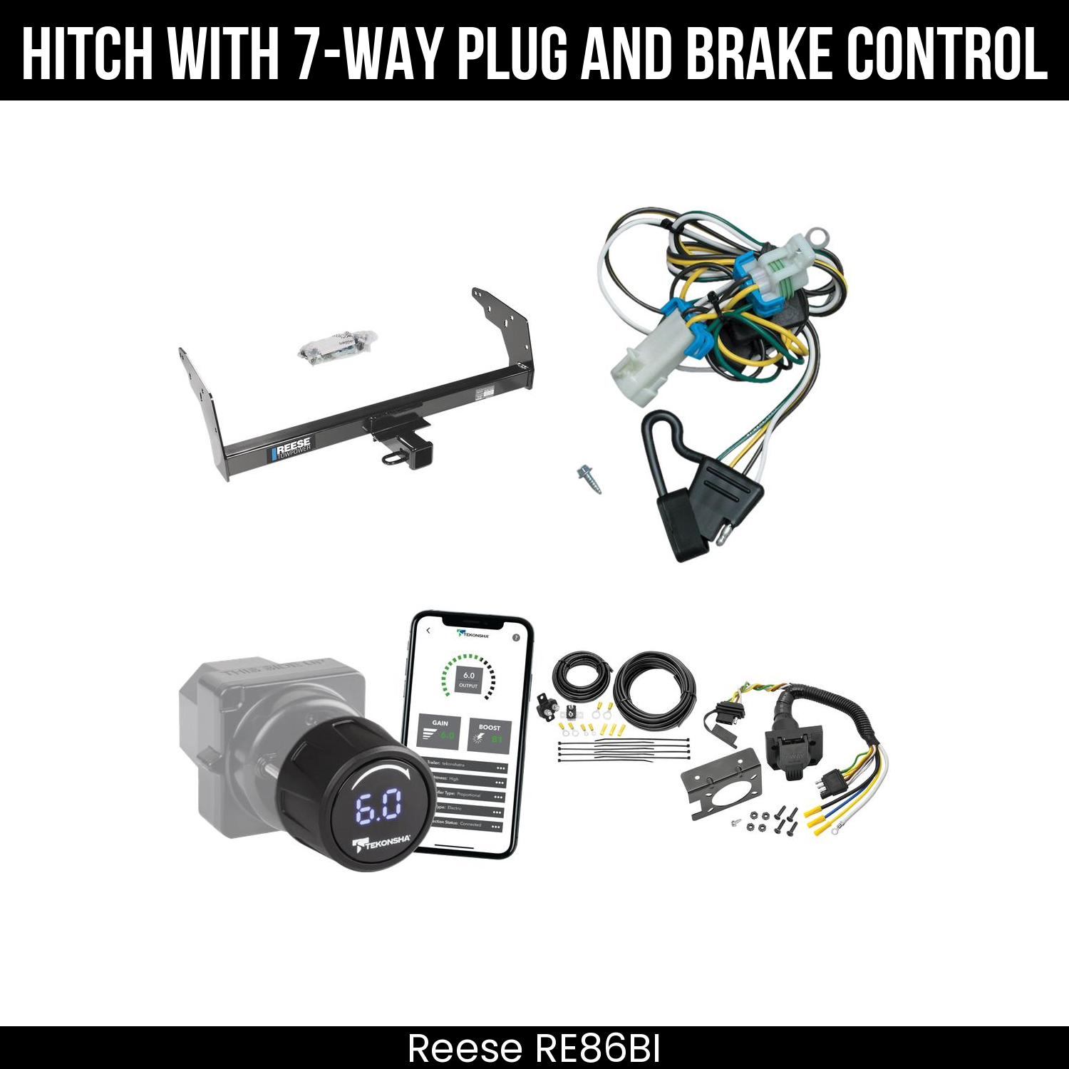 Reese RE86BI Hitch With 7 Way Plug And Brake Control Bundle Featureimg