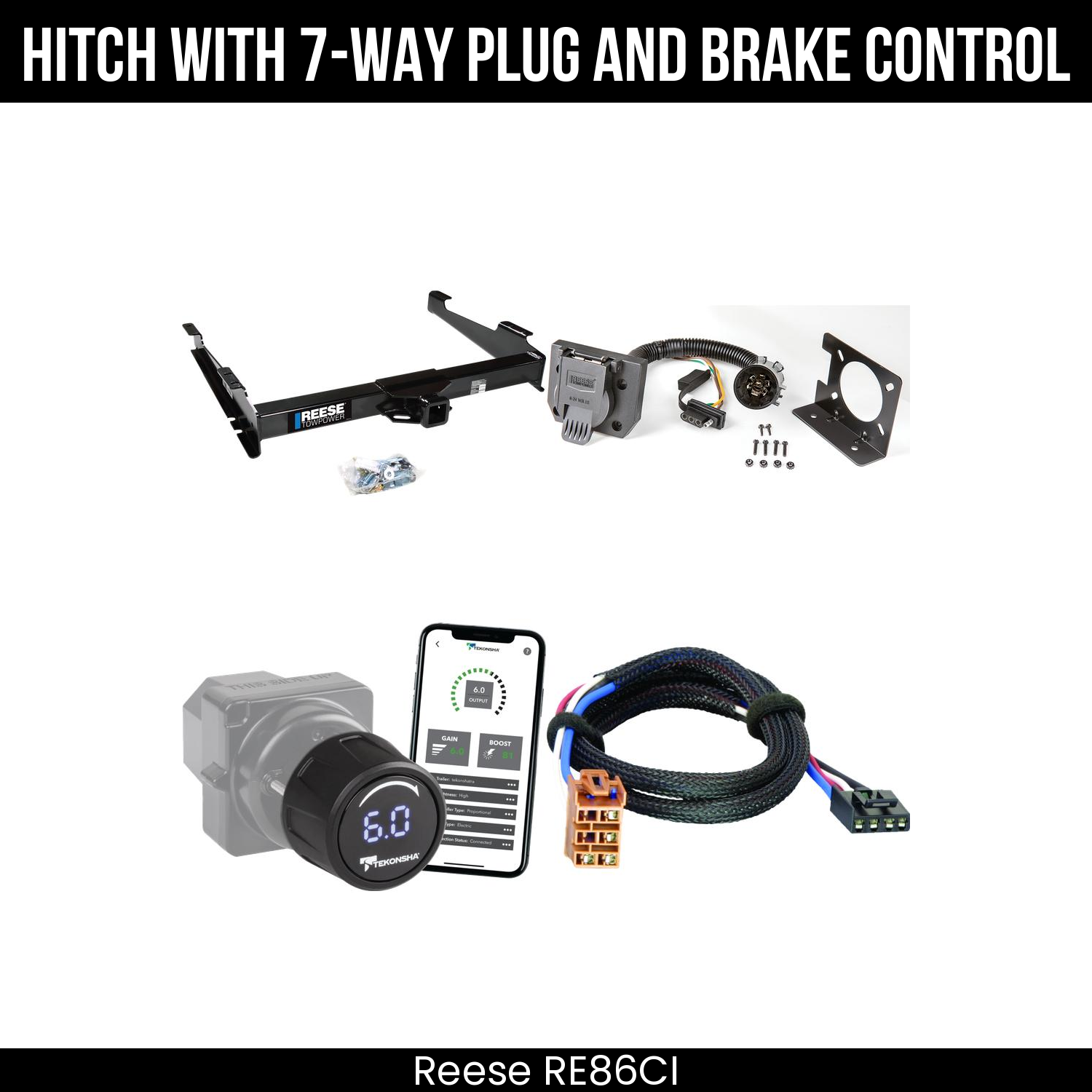 Reese RE86CI Hitch With 7 Way Plug And Brake Control Bundle Featureimg
