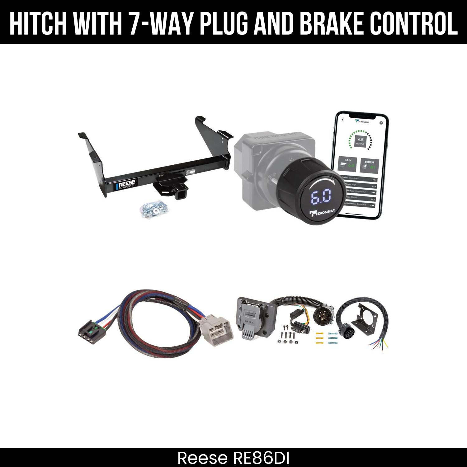 Reese RE86DI Hitch With 7 Way Plug And Brake Control Bundle Featureimg