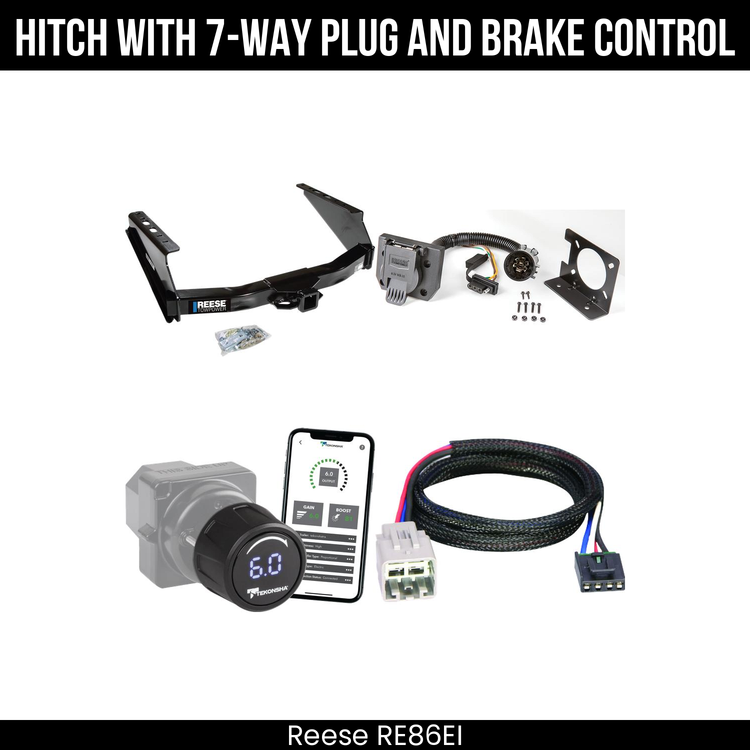 Reese RE86EI Hitch With 7 Way Plug And Brake Control Bundle Featureimg