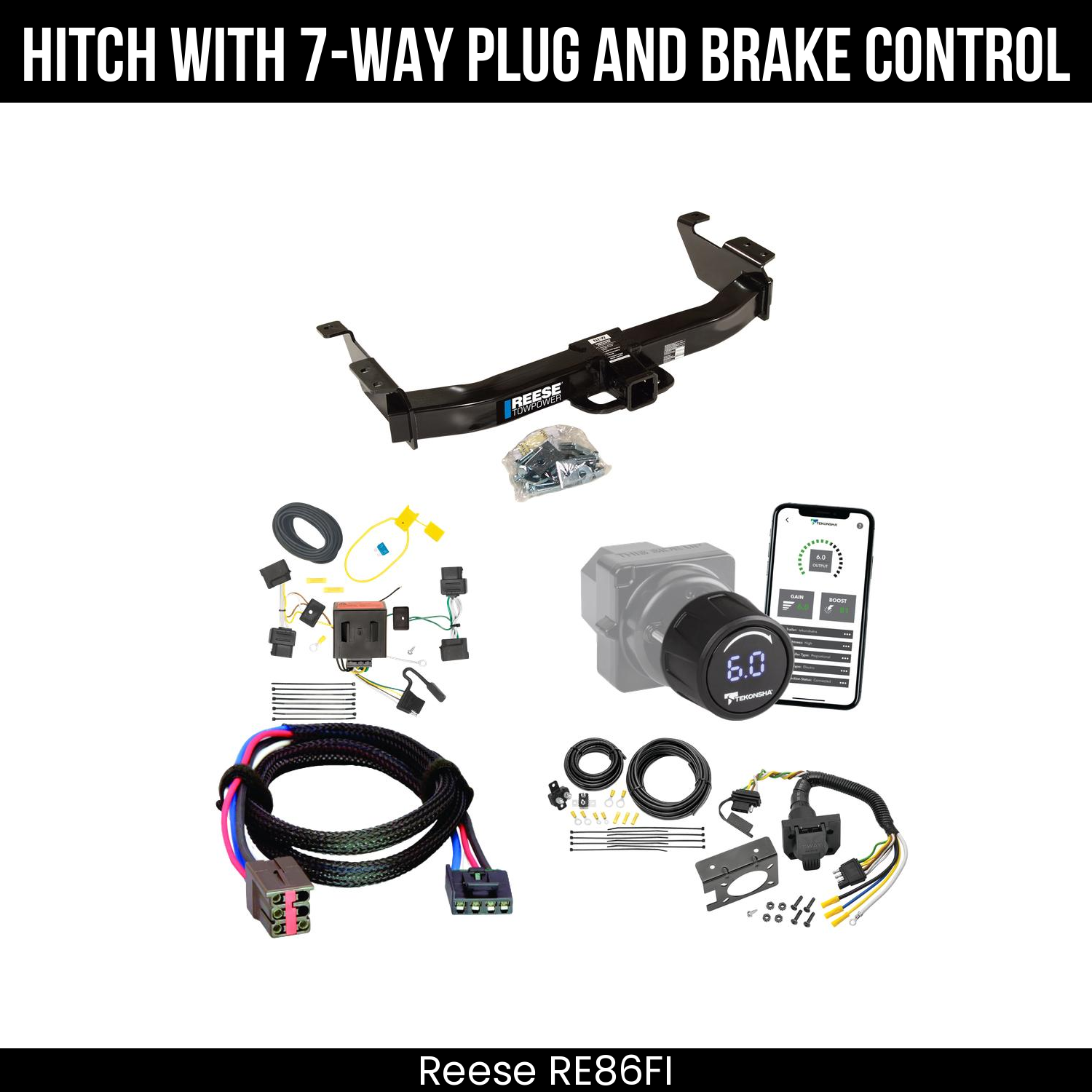 Reese RE86FI Hitch With 7 Way Plug And Brake Control Bundle Featureimg