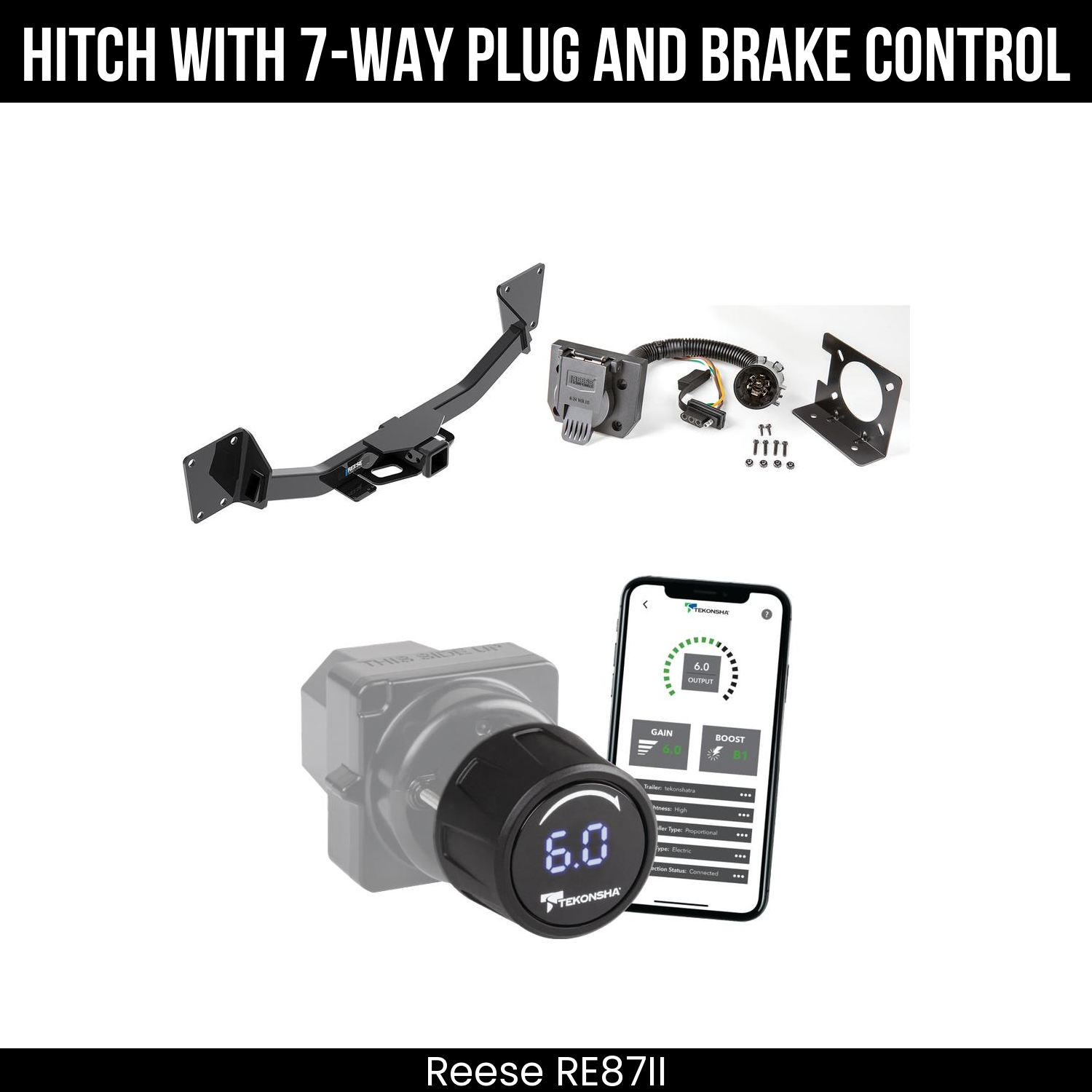 Reese RE87II Hitch With 7 Way Plug And Brake Control Bundle Featureimg