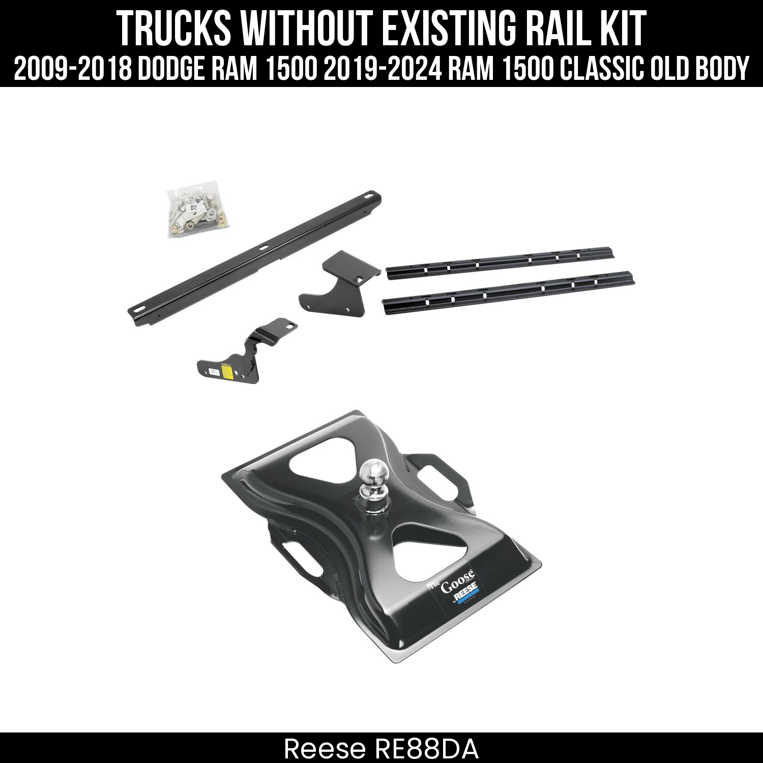5th Wheel Hitch Custom Bracket,5th Wheel Rails Only,The Goose 5th Wheel Gooseneck Hitch