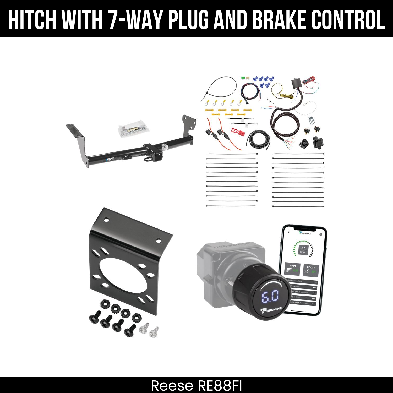 Reese RE88FI Hitch With 7 Way Plug And Brake Control Bundle Featureimg
