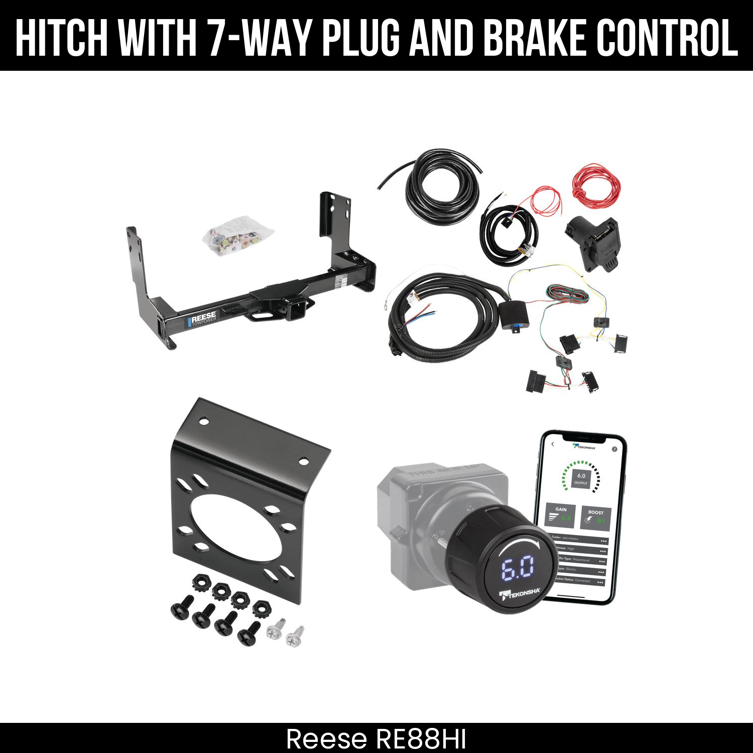 Reese RE88HI Hitch With 7 Way Plug And Brake Control Bundle Featureimg