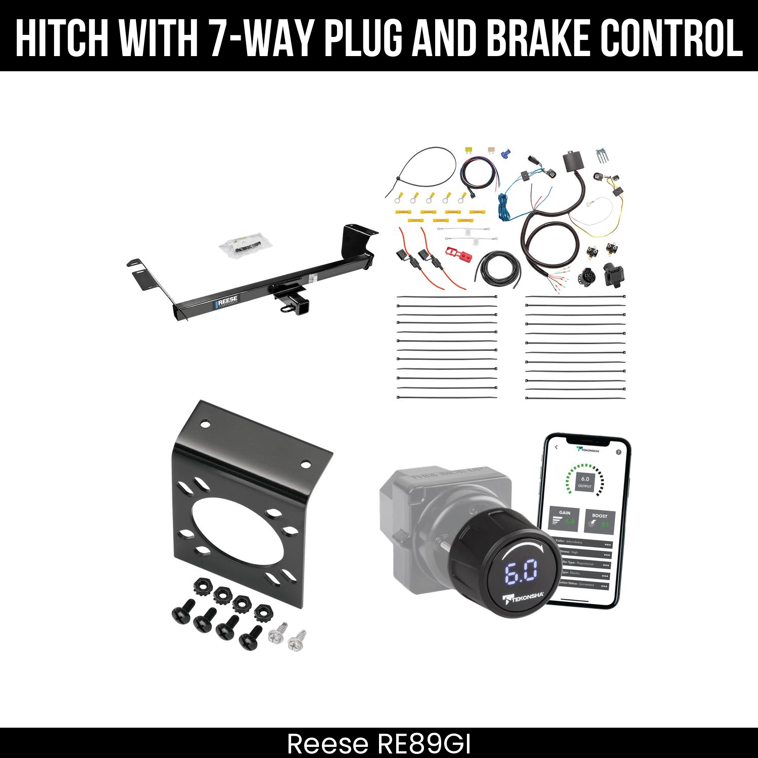 Reese RE89GI Hitch With 7 Way Plug And Brake Control Bundle Featureimg