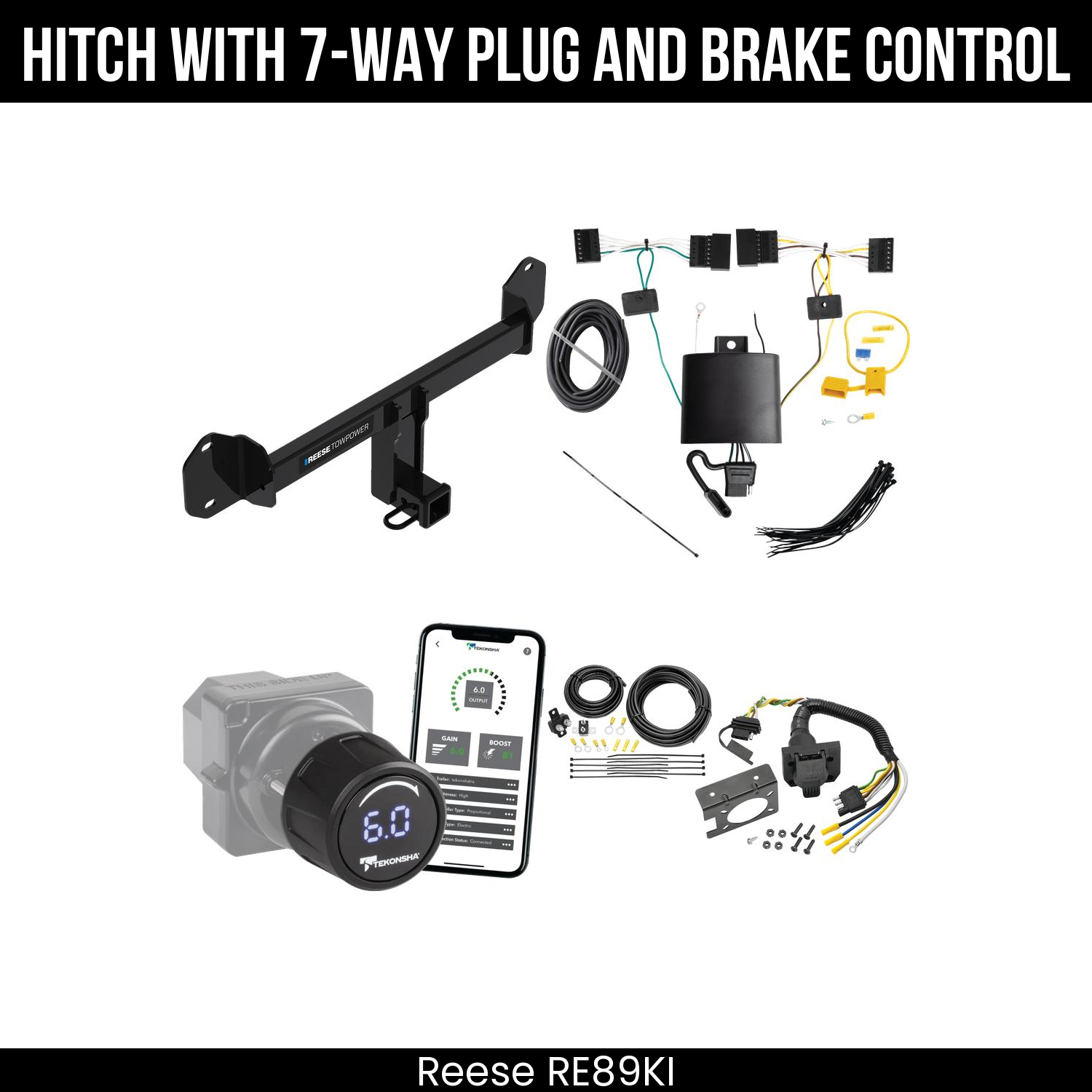 Reese RE89KI Hitch With 7 Way Plug And Brake Control Bundle Featureimg