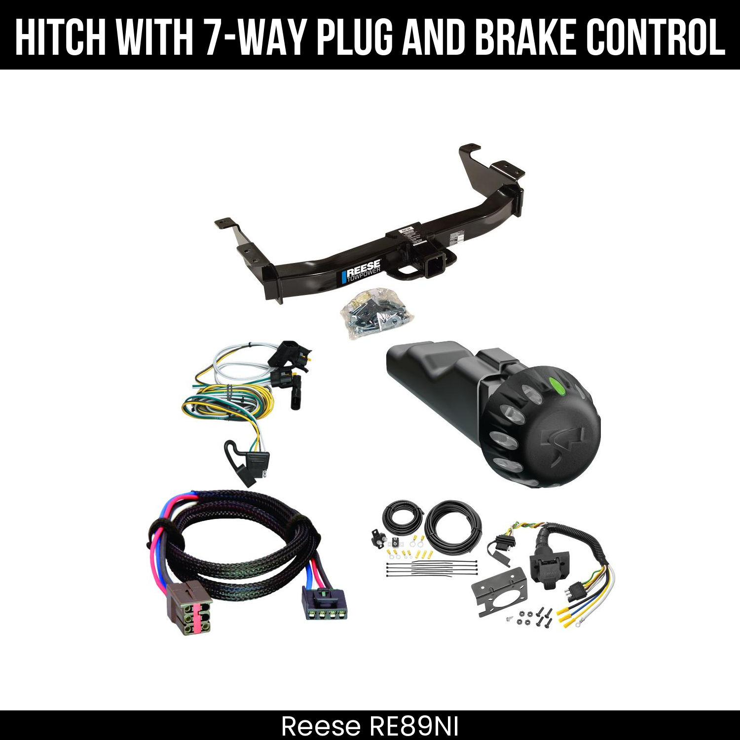 Reese RE89NI Hitch With 7 Way Plug And Brake Control Bundle Featureimg