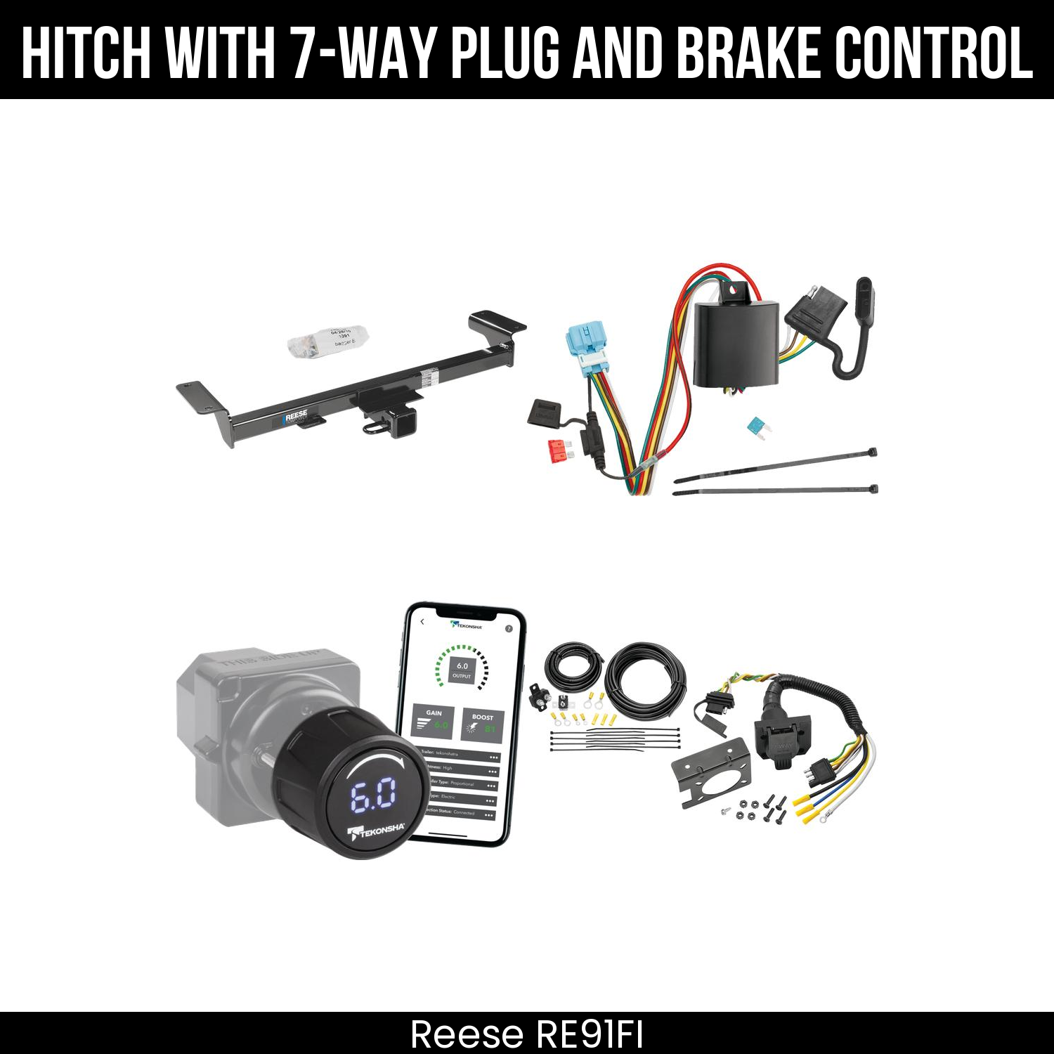 Reese RE91FI Hitch With 7 Way Plug And Brake Control Bundle Featureimg