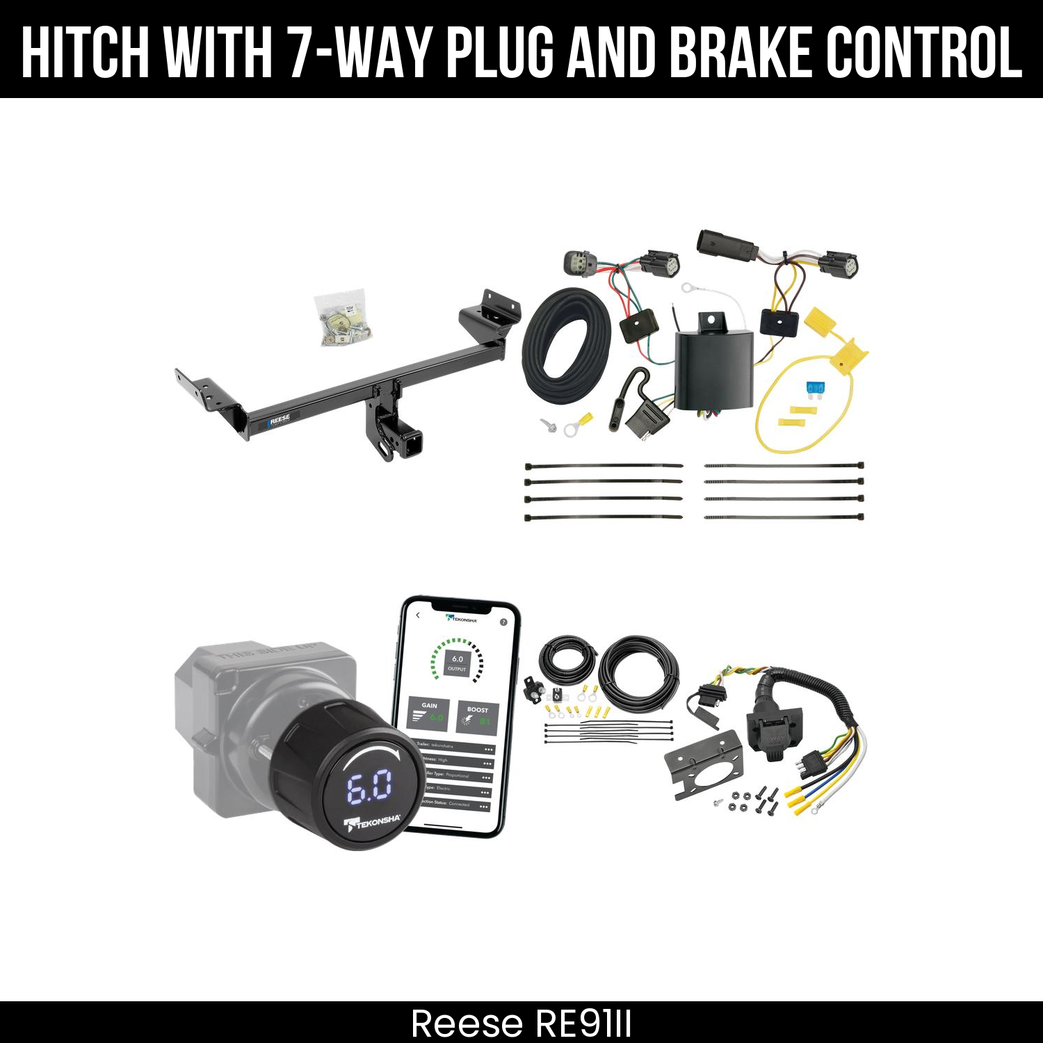 Reese RE91II Hitch With 7 Way Plug And Brake Control Bundle Featureimg