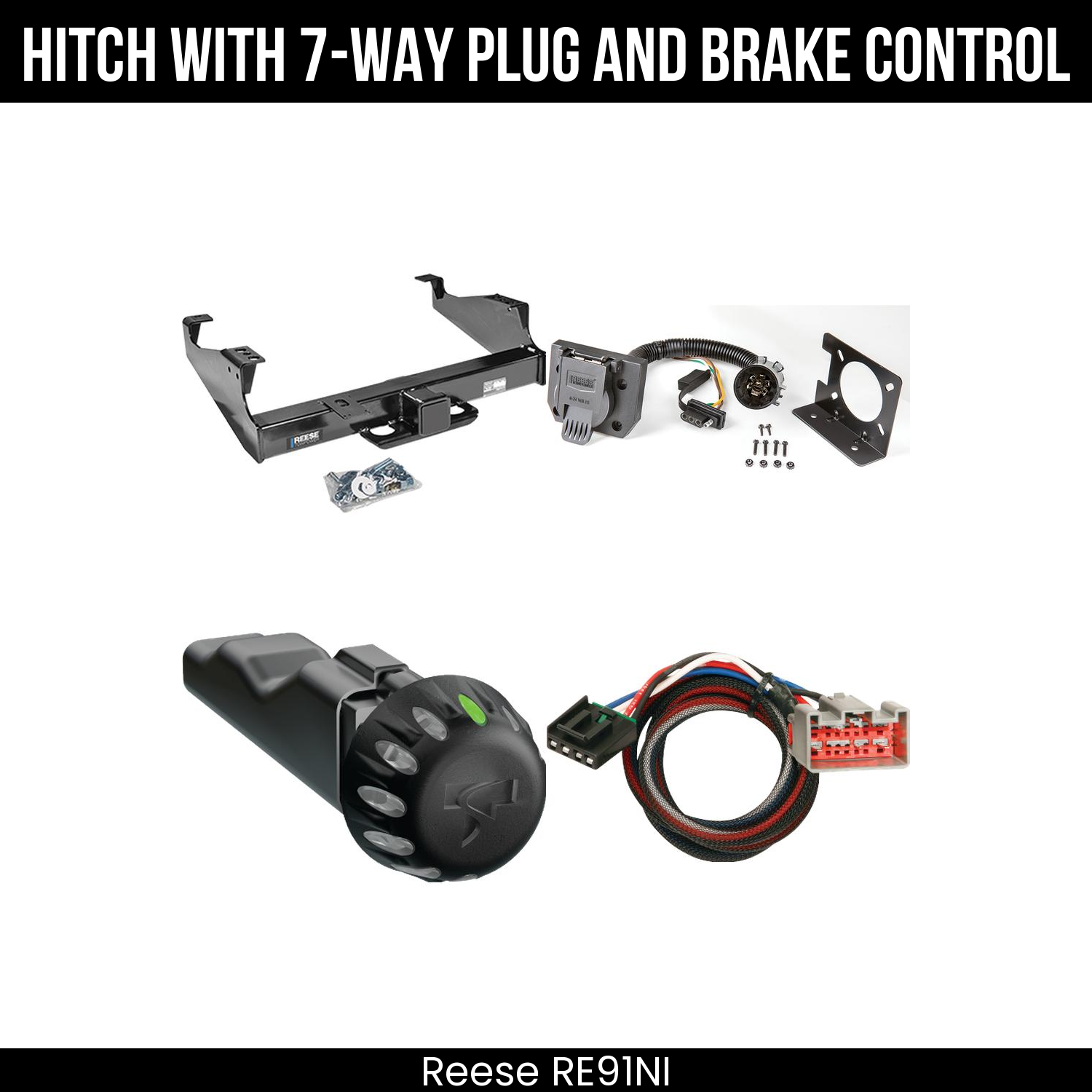 Reese RE91NI Hitch With 7 Way Plug And Brake Control Bundle Featureimg