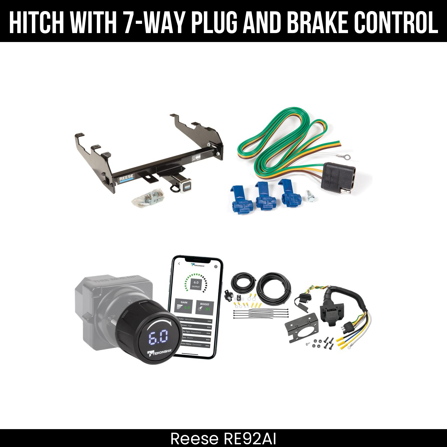 Reese RE92AI Hitch With 7 Way Plug And Brake Control Bundle Featureimg
