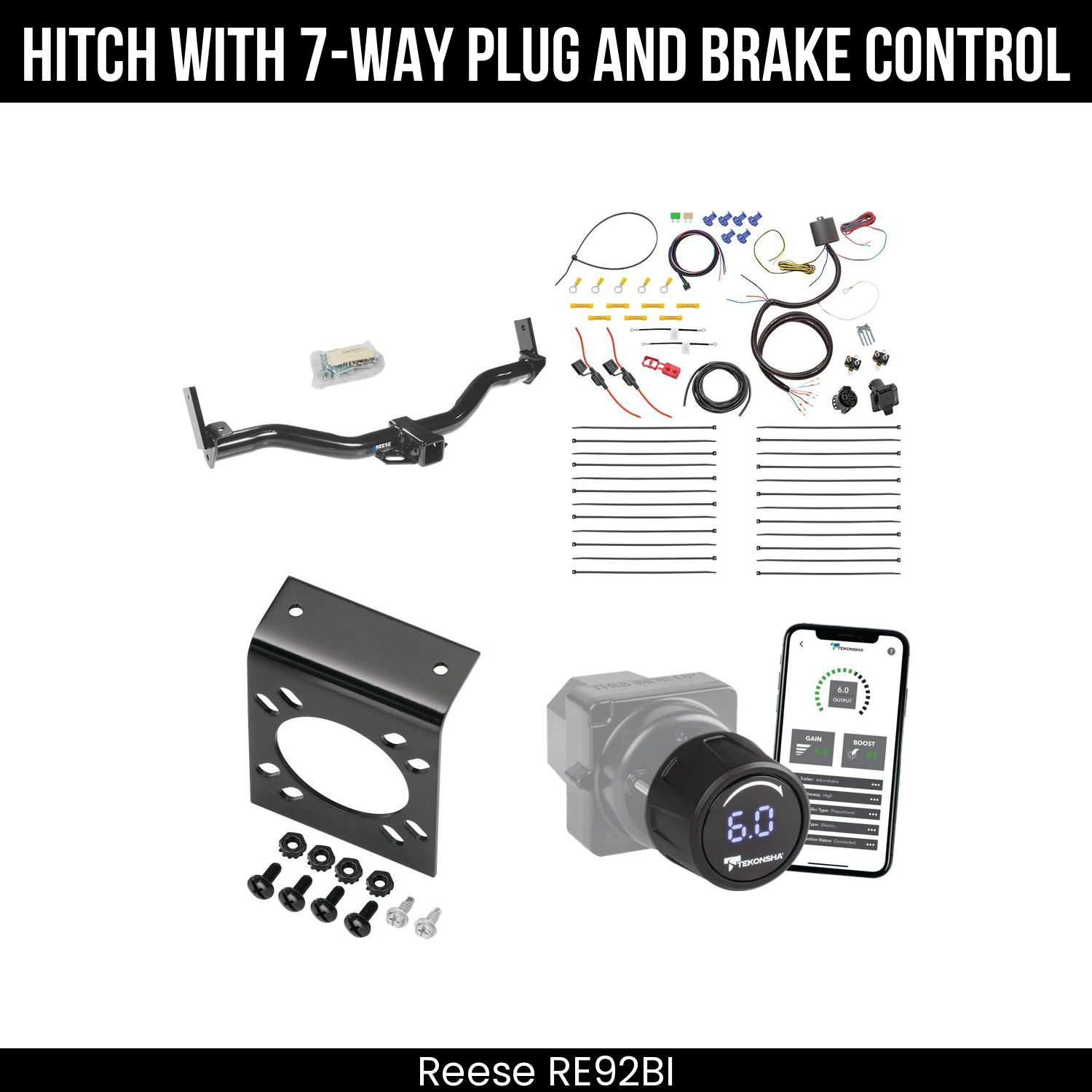 Reese RE92BI Hitch With 7 Way Plug And Brake Control Bundle Featureimg