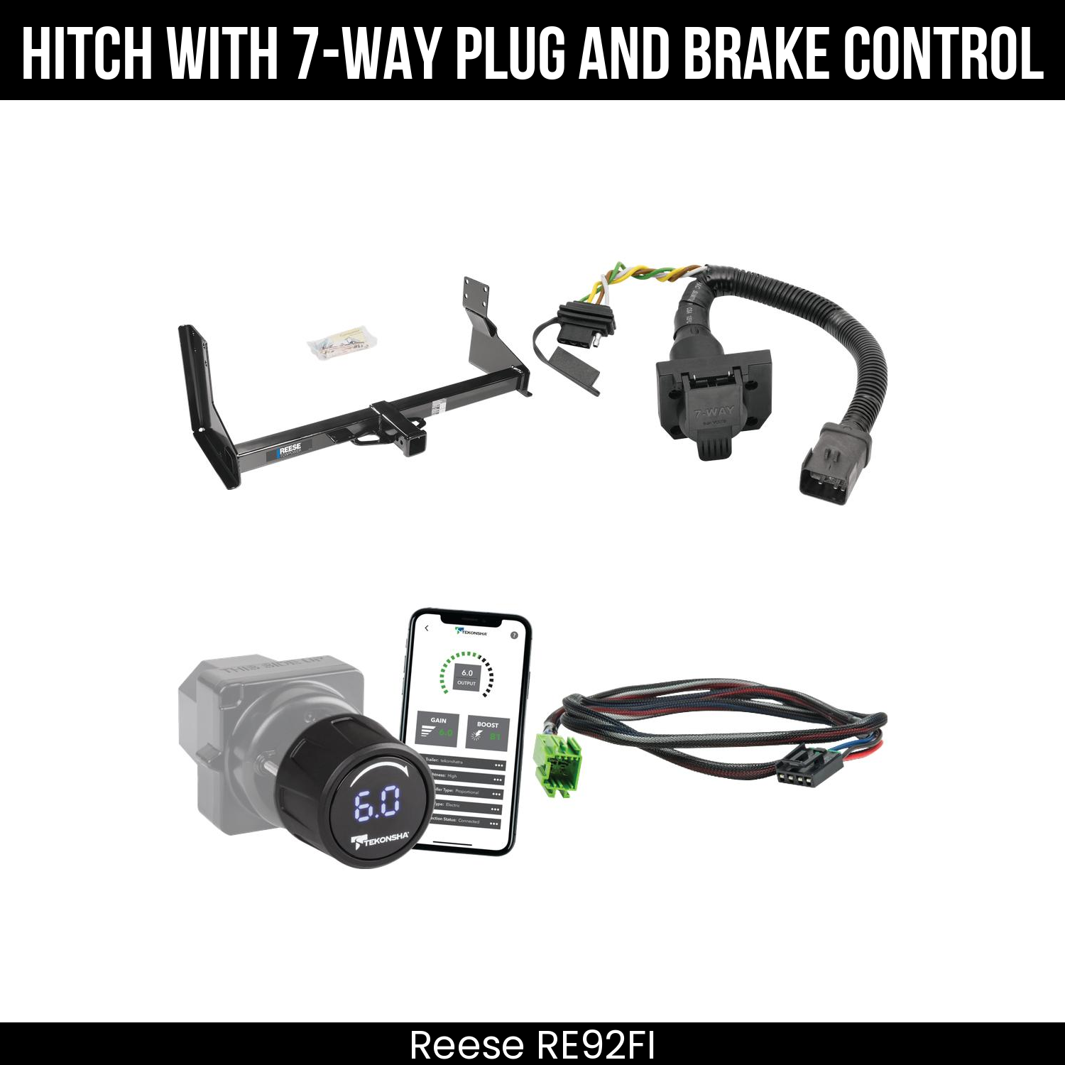 Reese RE92FI Hitch With 7 Way Plug And Brake Control Bundle Featureimg