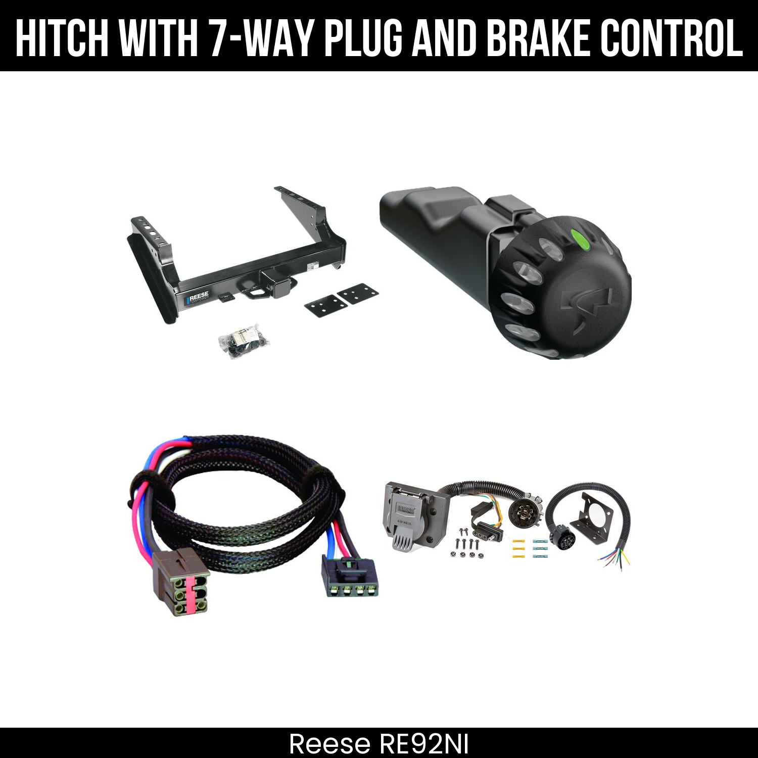 Reese RE92NI Hitch With 7 Way Plug And Brake Control Bundle Featureimg