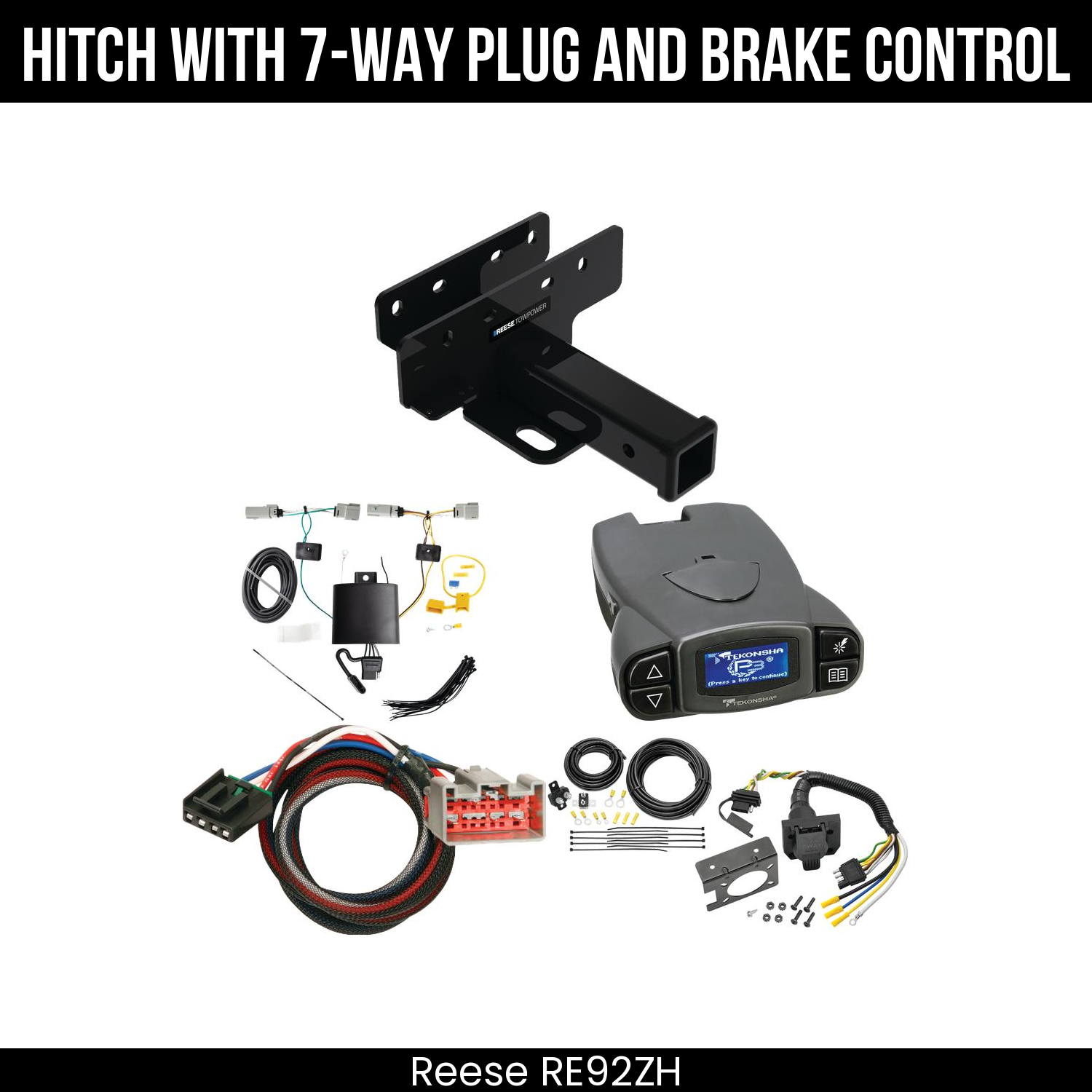 Reese RE92ZH Hitch With 7 Way Plug And Brake Control Bundle Featureimg