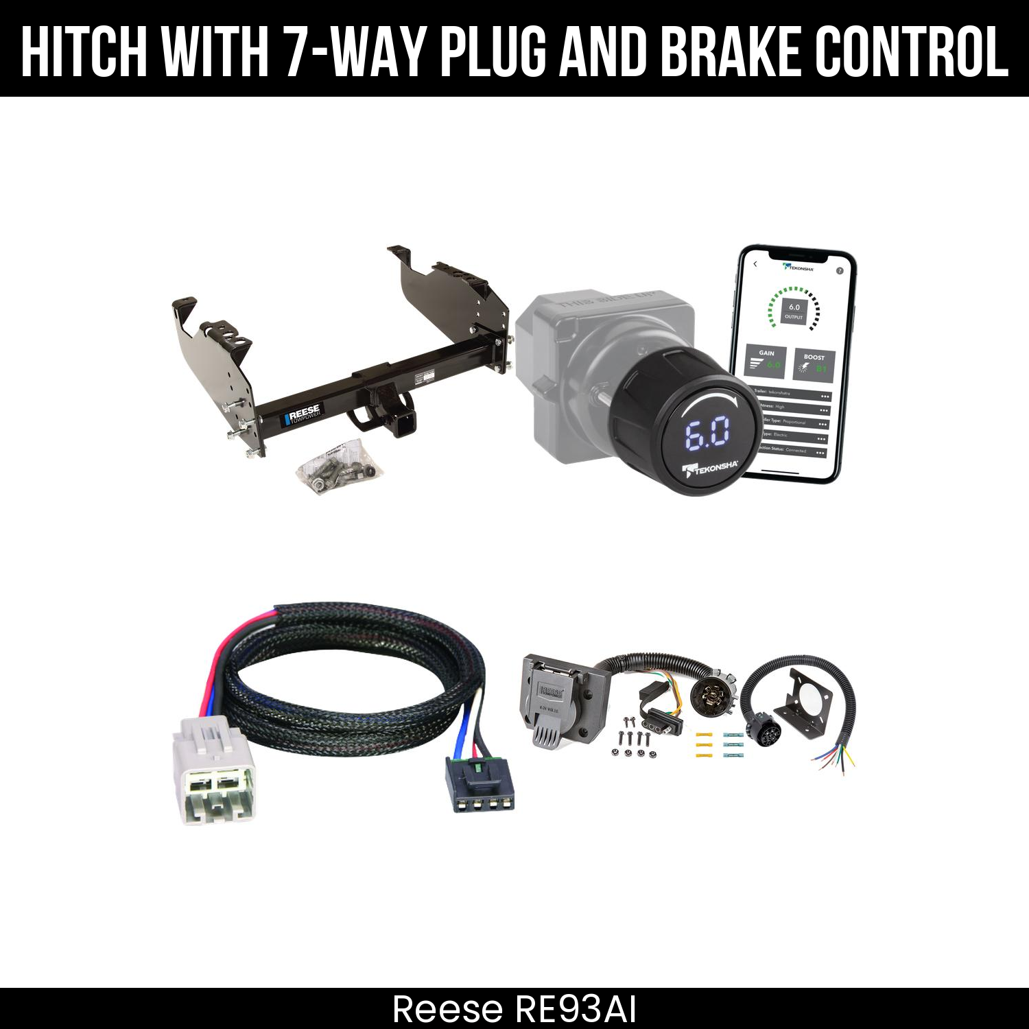 Reese RE93AI Hitch With 7 Way Plug And Brake Control Bundle Featureimg