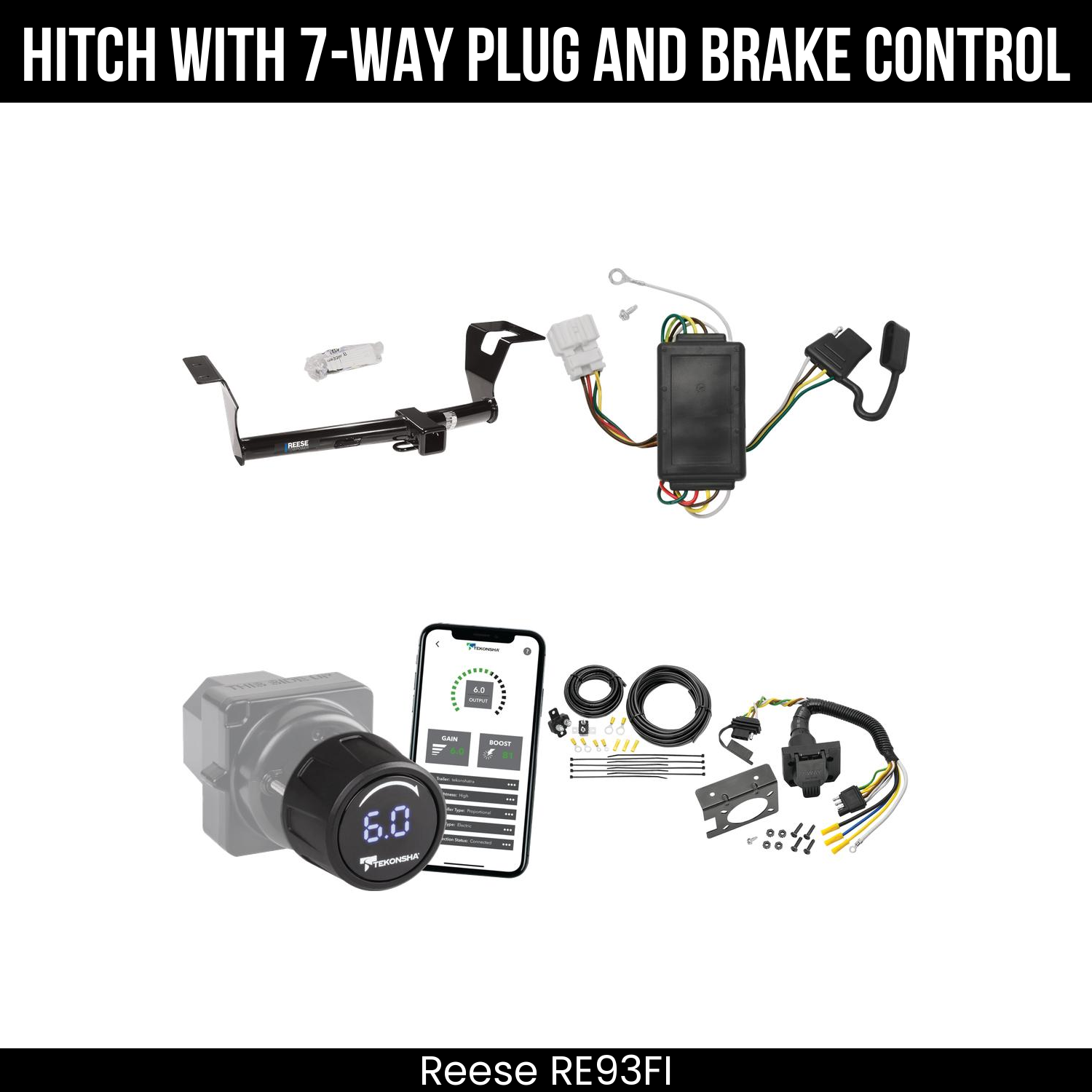 Reese RE93FI Hitch With 7 Way Plug And Brake Control Bundle Featureimg