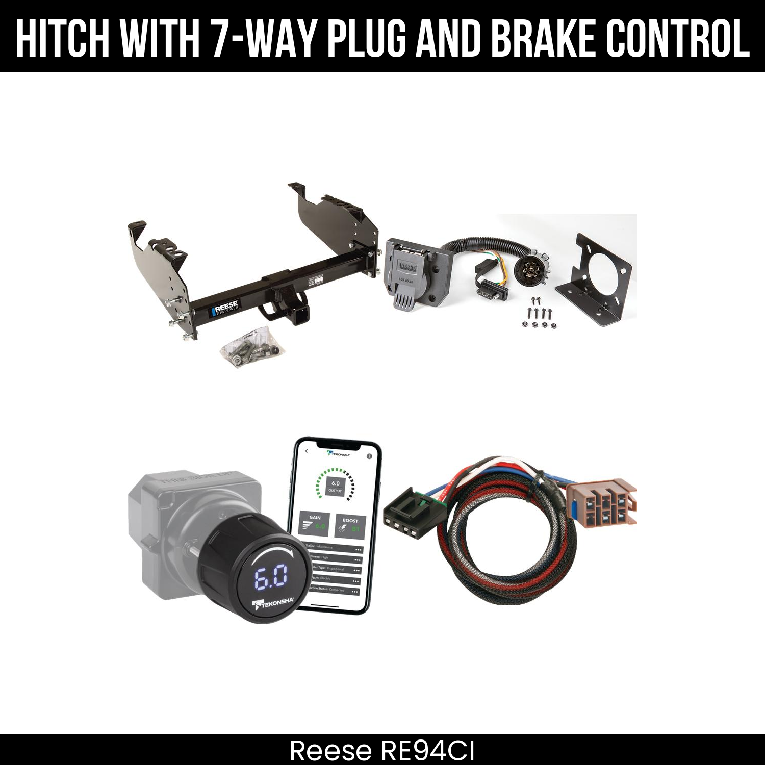 Reese RE94CI Hitch With 7 Way Plug And Brake Control Bundle Featureimg