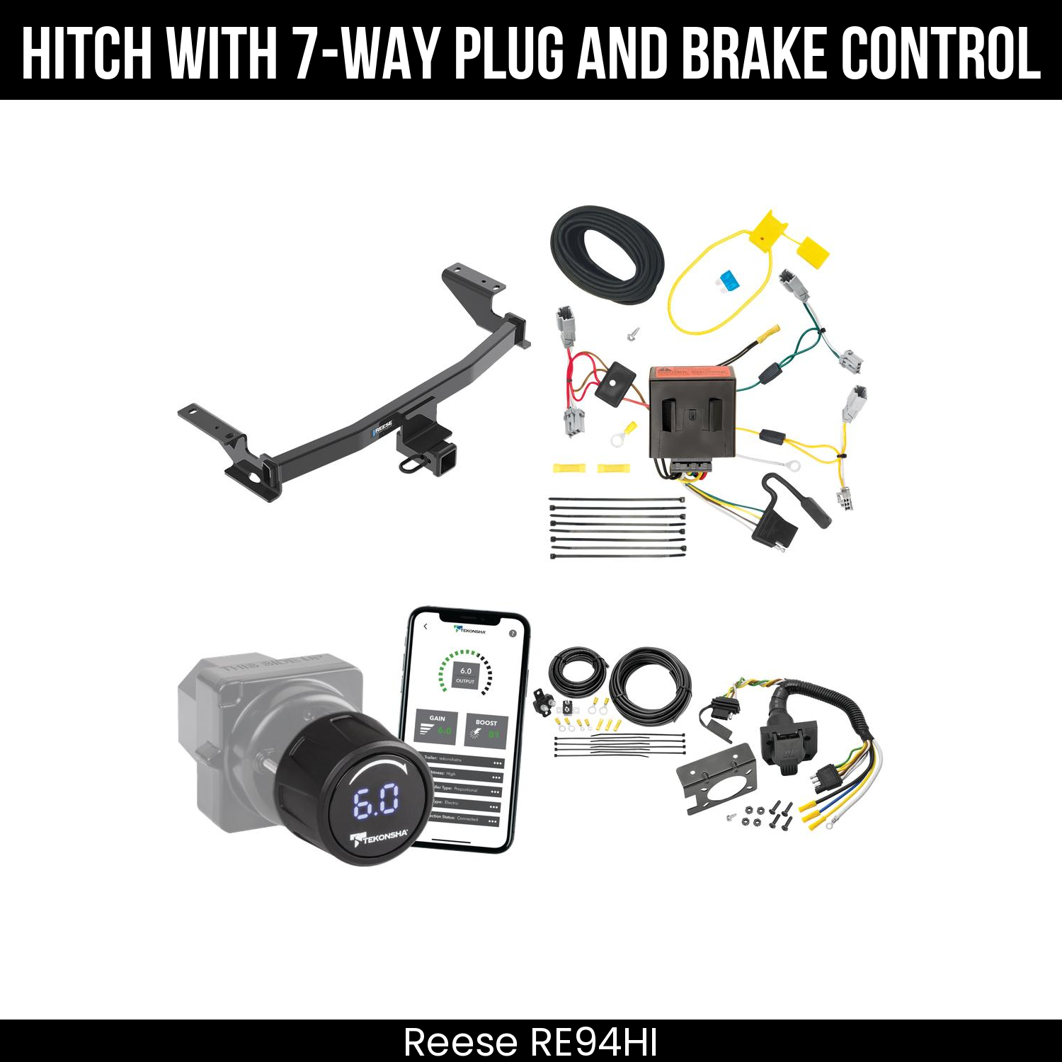 Reese RE94HI Hitch With 7 Way Plug And Brake Control Bundle Featureimg