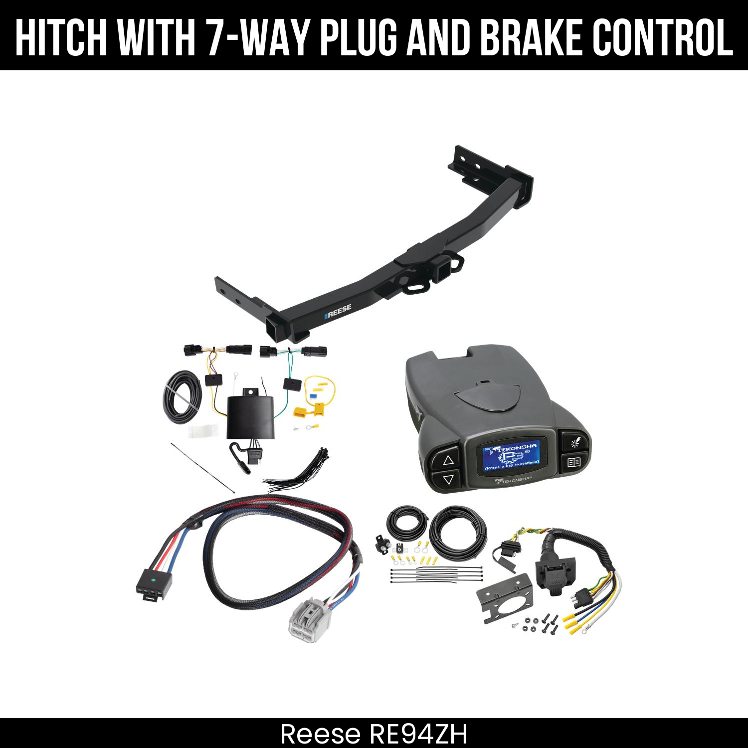 Reese RE94ZH Hitch With 7 Way Plug And Brake Control Bundle Featureimg