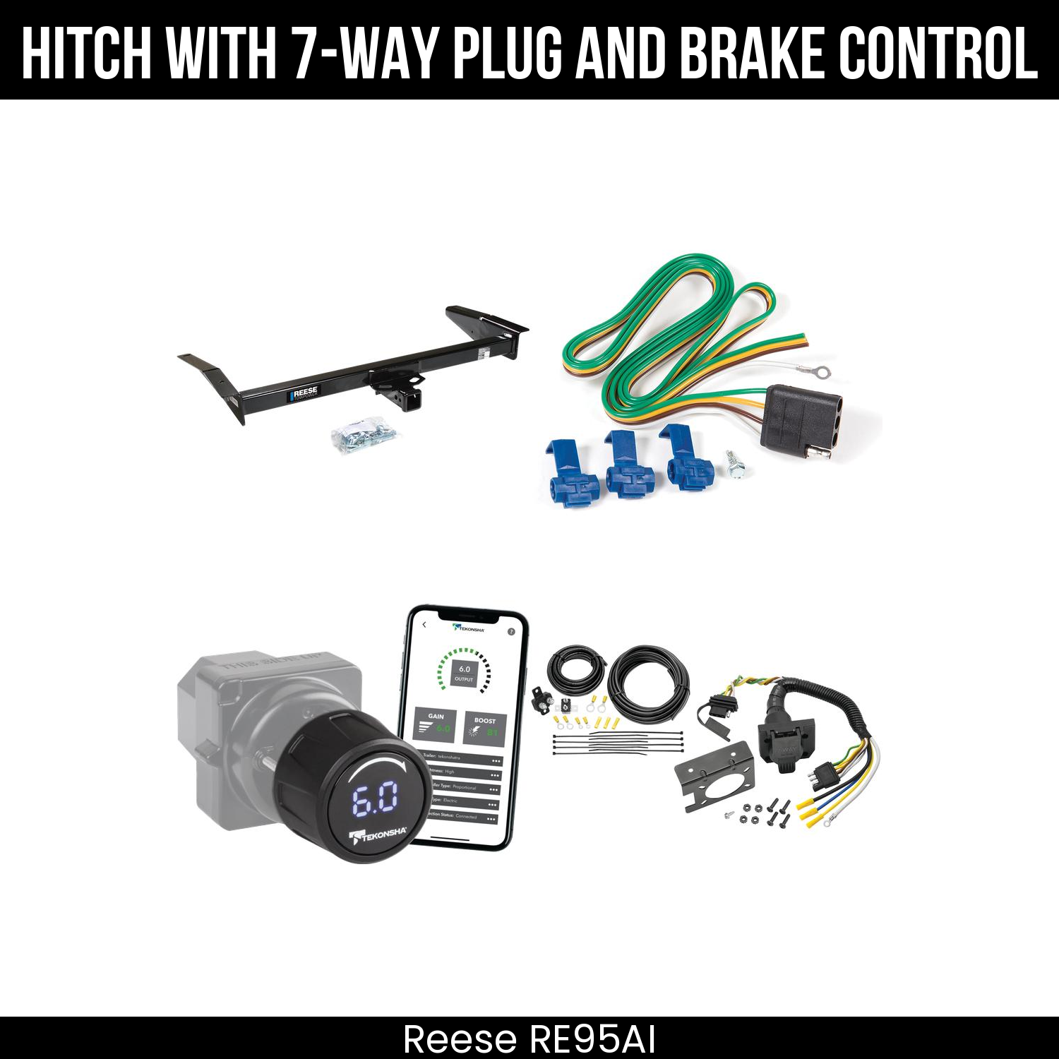 Reese RE95AI Hitch With 7 Way Plug And Brake Control Bundle Featureimg