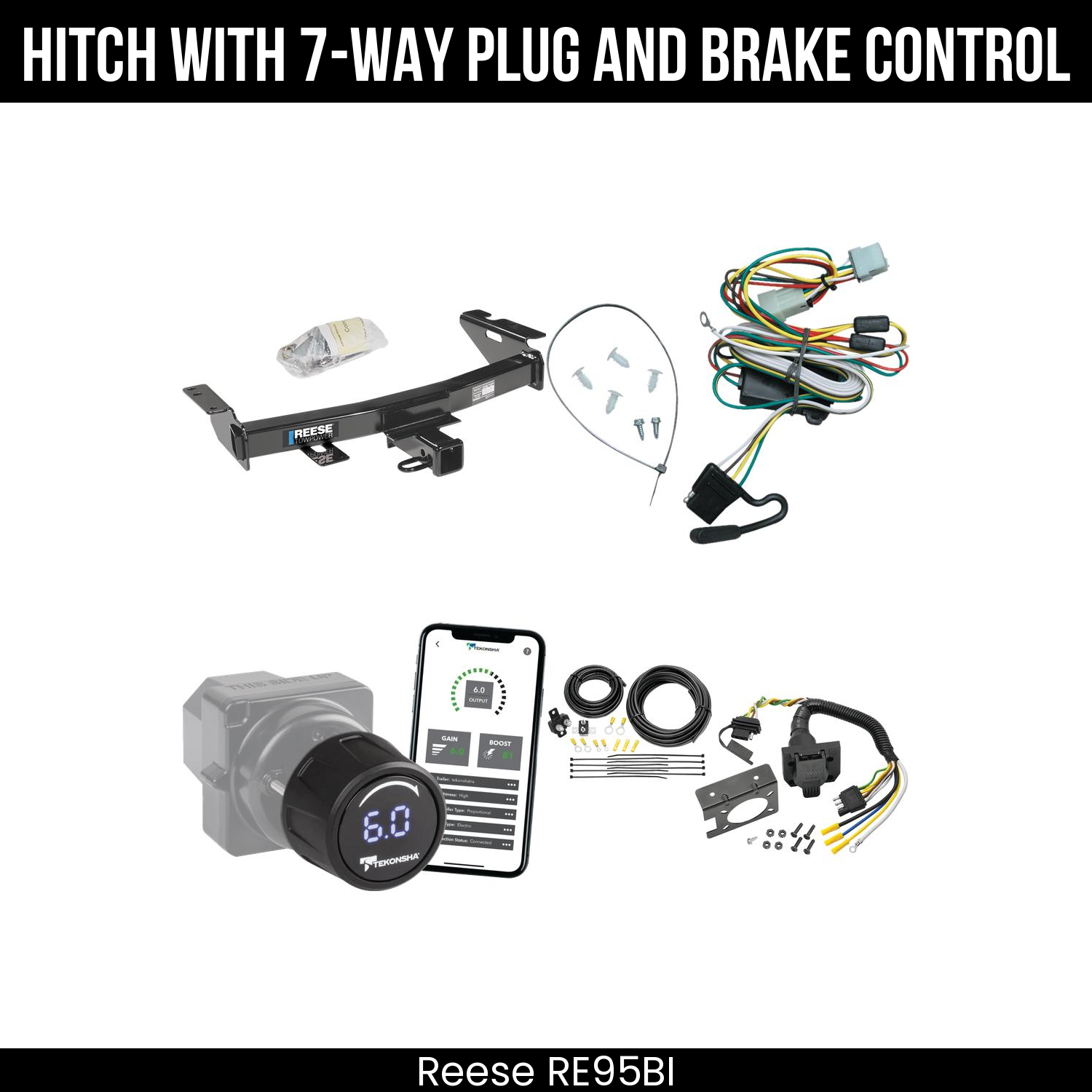 Reese RE95BI Hitch With 7 Way Plug And Brake Control Bundle Featureimg