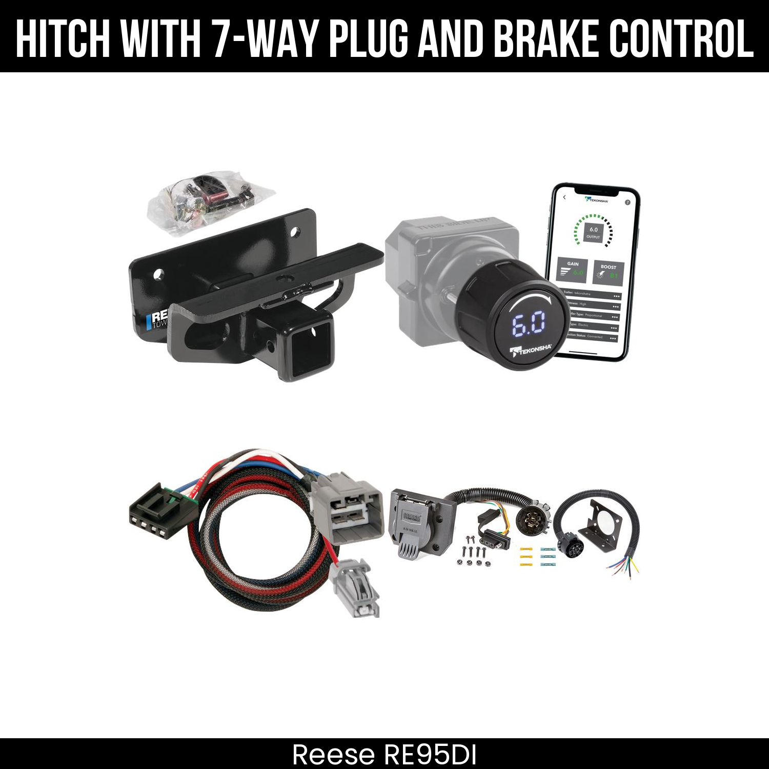 Reese RE95DI Hitch With 7 Way Plug And Brake Control Bundle Featureimg