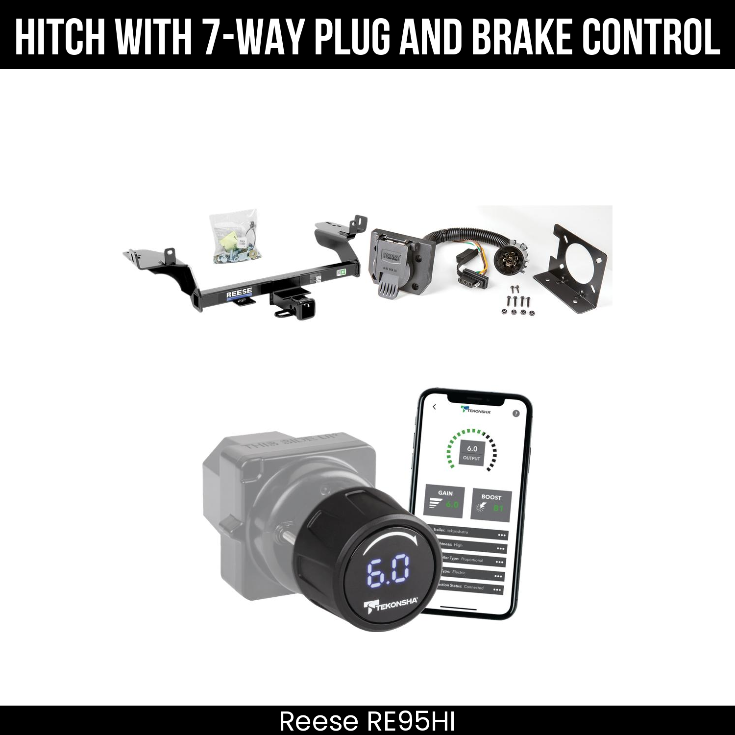 Reese RE95HI Hitch With 7 Way Plug And Brake Control Bundle Featureimg