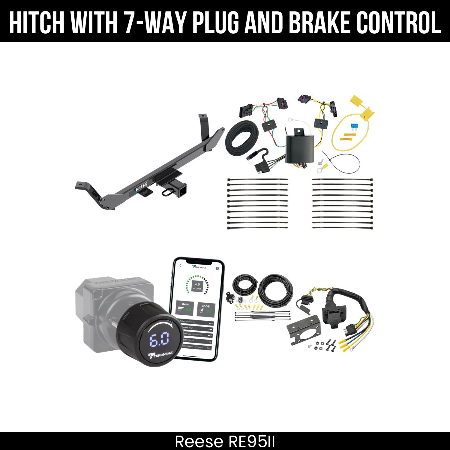 Reese RE95II Hitch With 7 Way Plug And Brake Control Bundle Featureimg