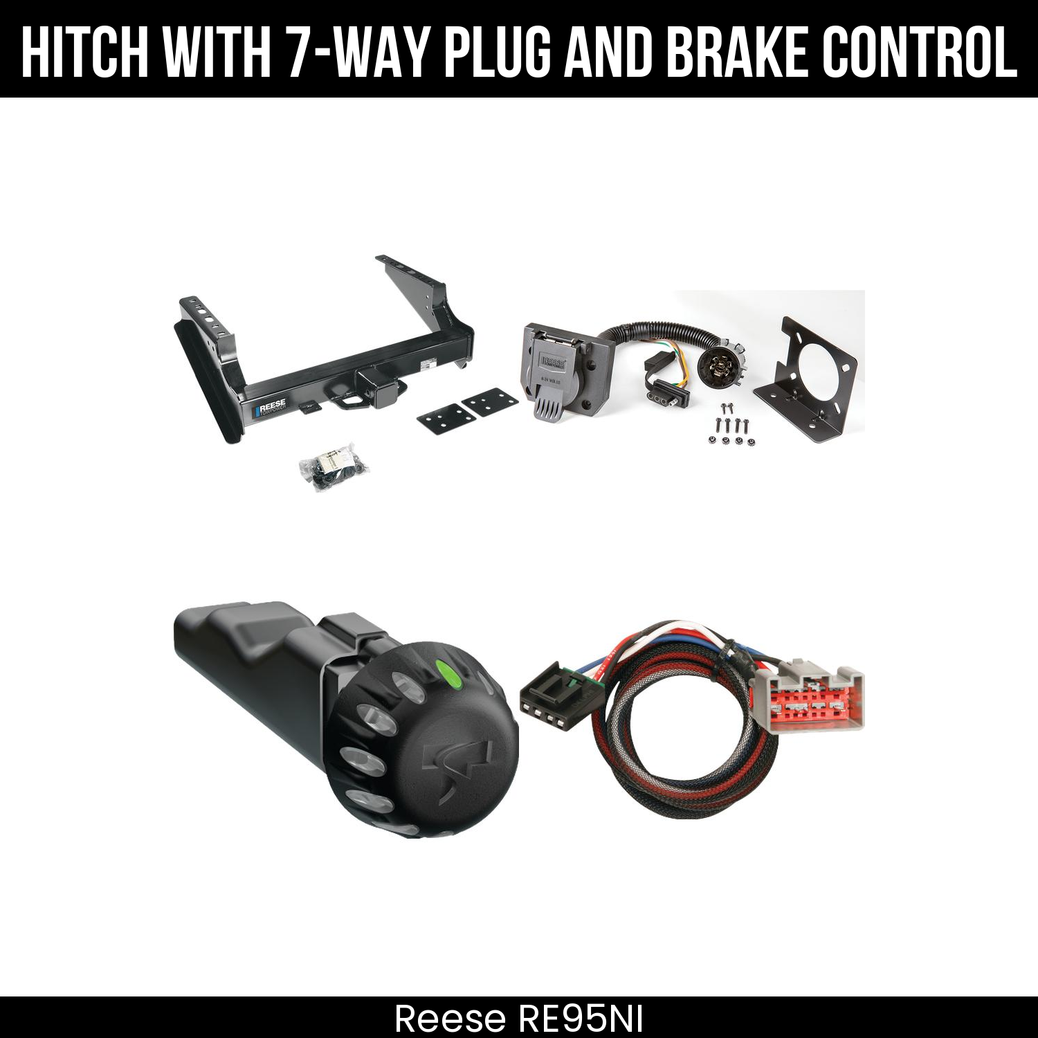 Reese RE95NI Hitch With 7 Way Plug And Brake Control Bundle Featureimg