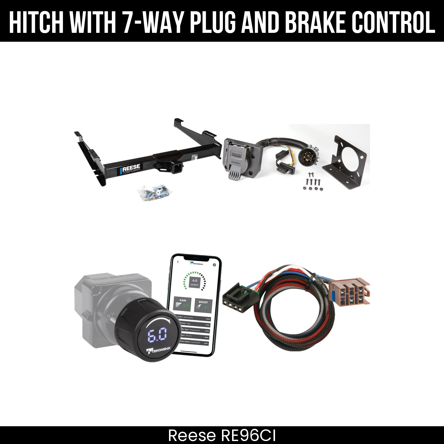 Reese RE96CI Hitch With 7 Way Plug And Brake Control Bundle Featureimg