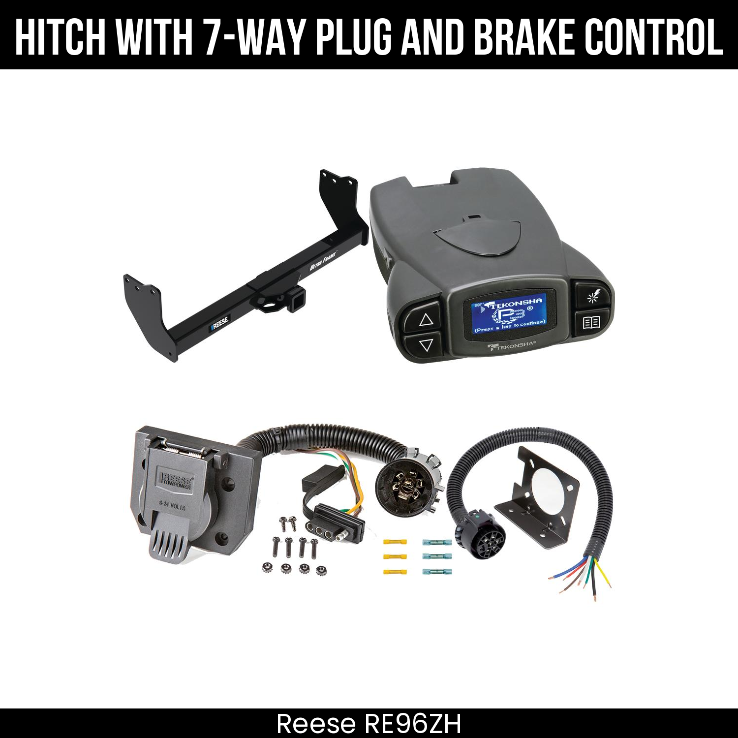 Reese RE96ZH Hitch With 7 Way Plug And Brake Control Bundle Featureimg