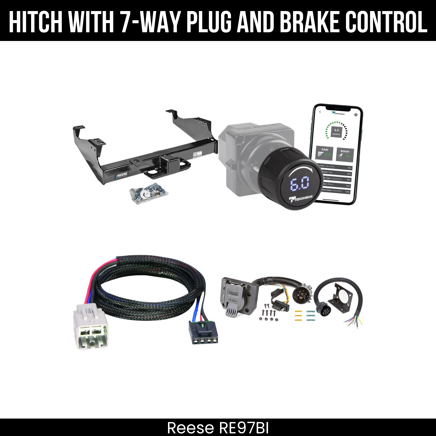 Reese RE97BI Hitch With 7 Way Plug And Brake Control Bundle Featureimg