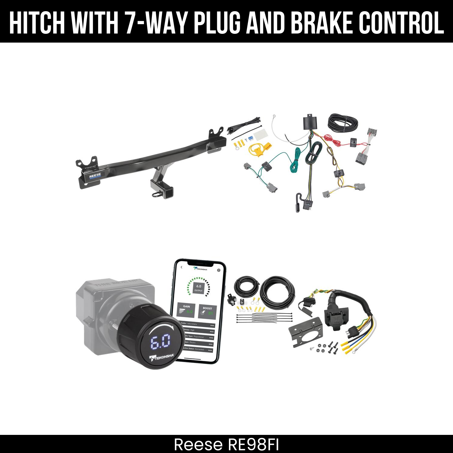 Reese RE98FI Hitch With 7 Way Plug And Brake Control Bundle Featureimg