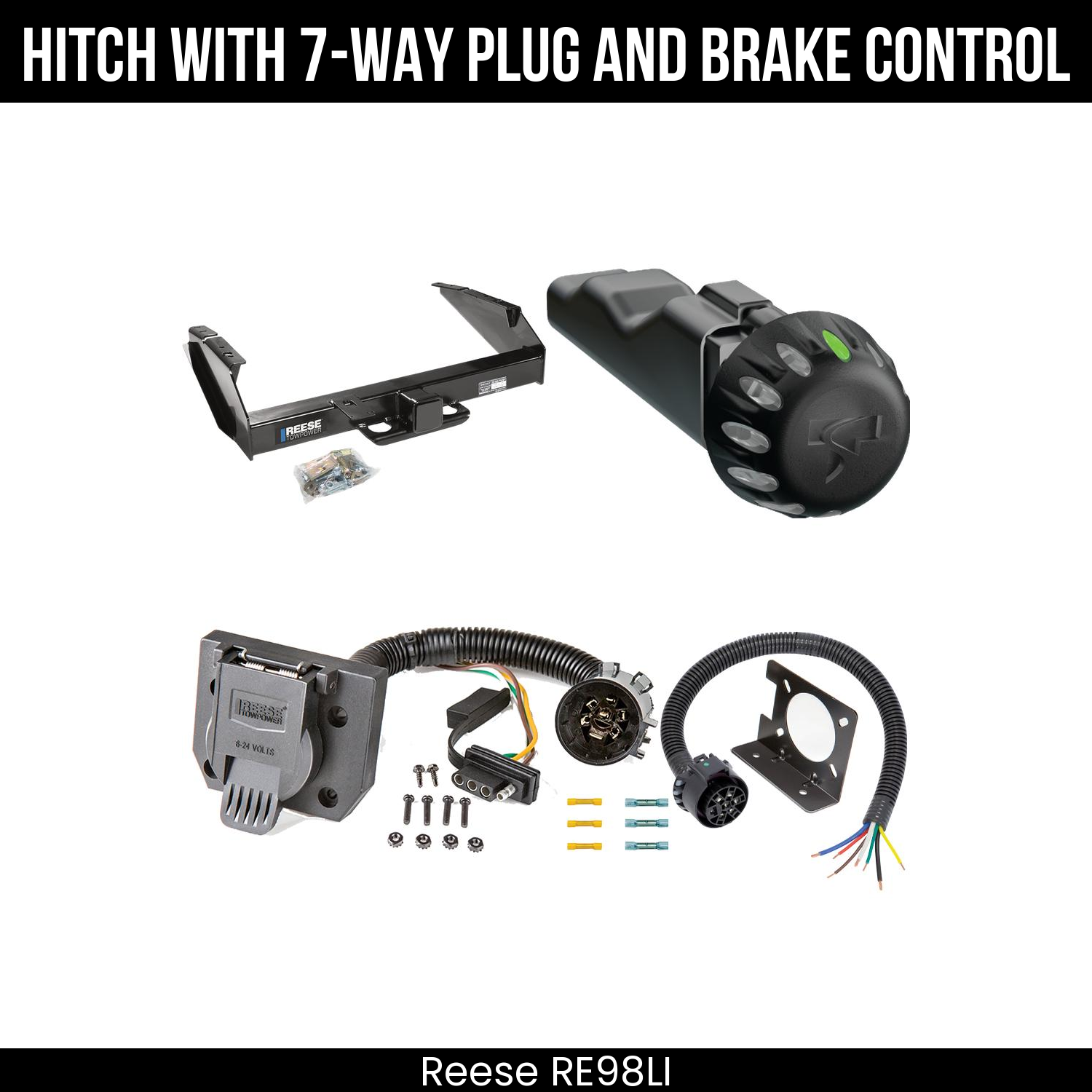 Reese RE98LI Hitch With 7 Way Plug And Brake Control Bundle Featureimg
