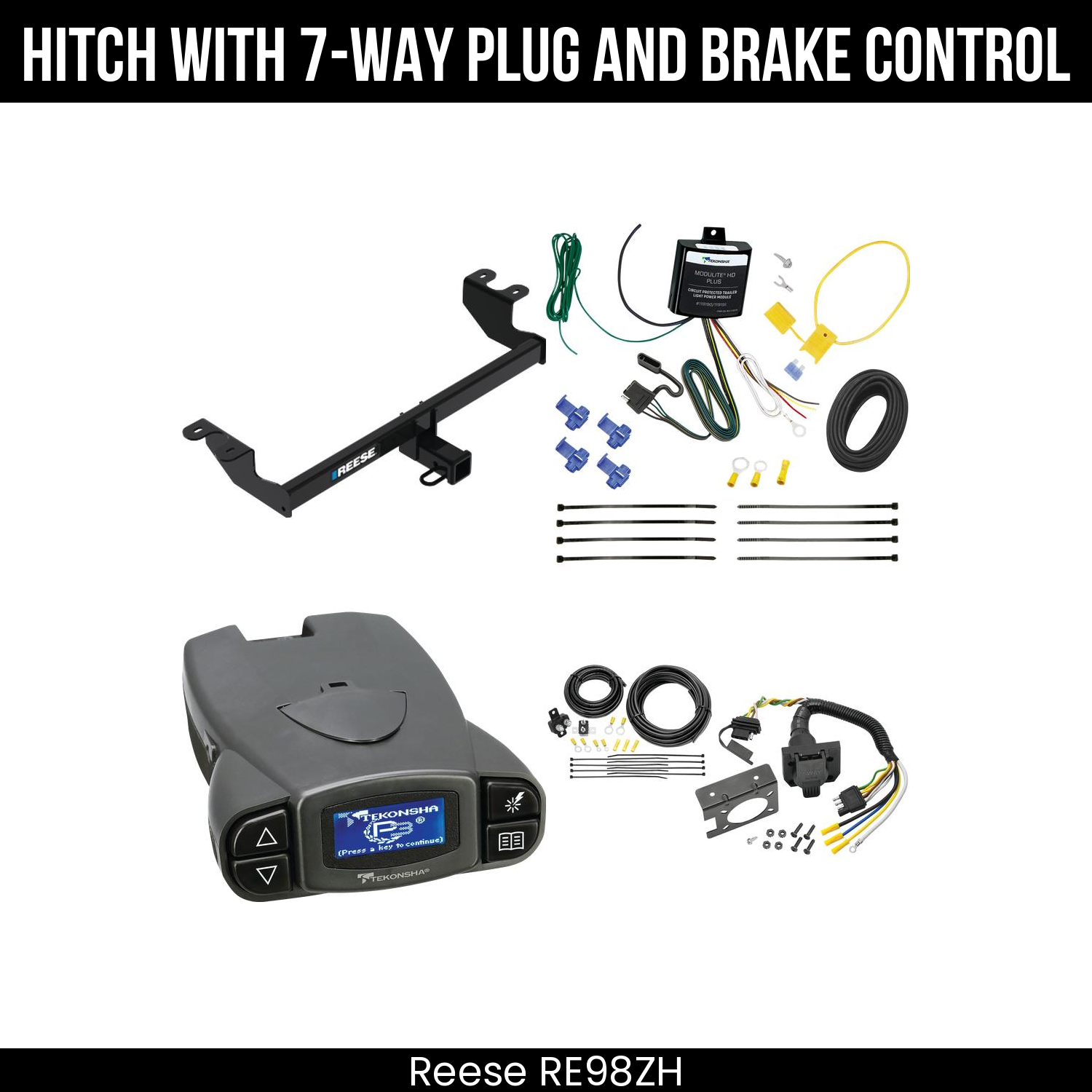 Reese RE98ZH Hitch With 7 Way Plug And Brake Control Bundle Featureimg