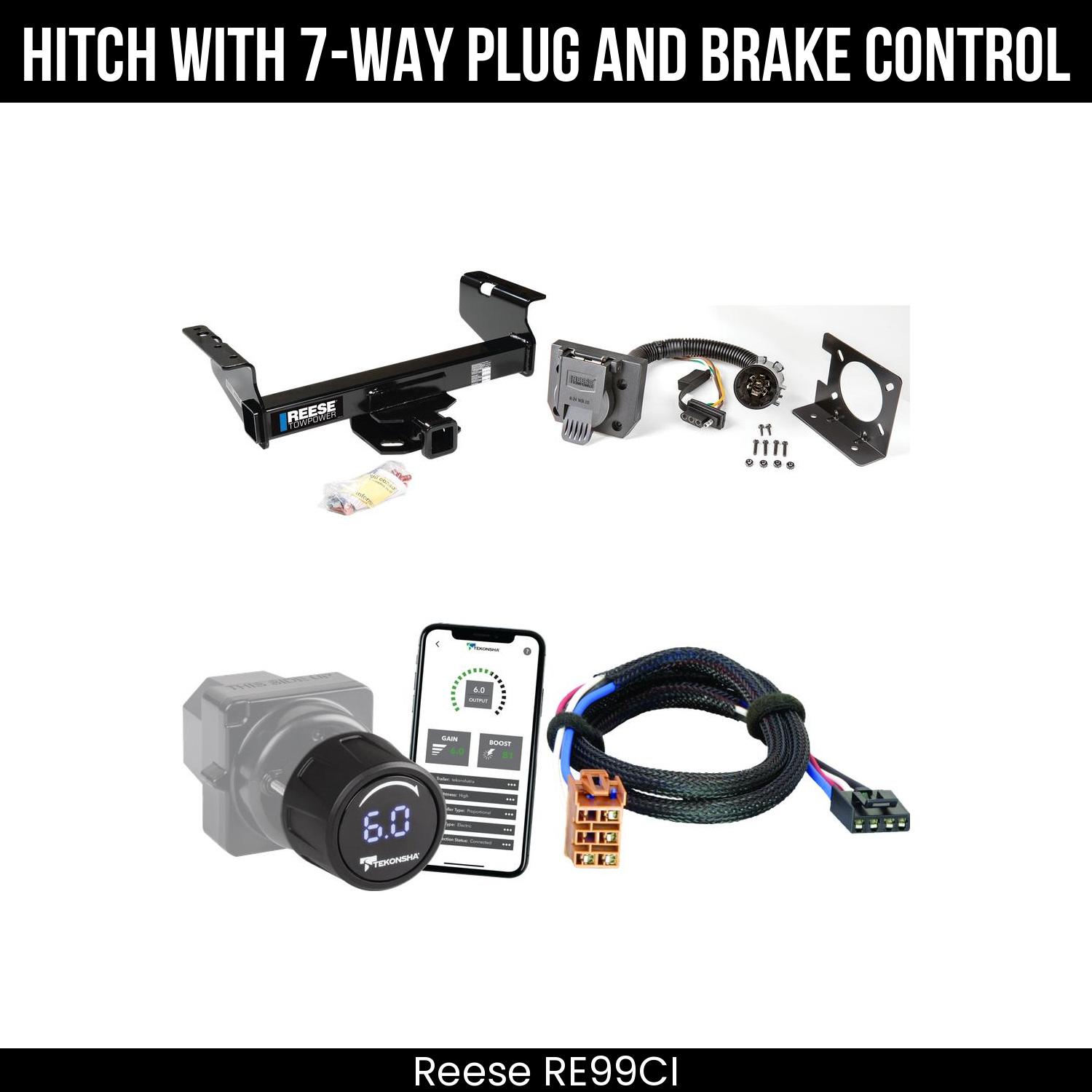 Reese RE99CI Hitch With 7 Way Plug And Brake Control Bundle Featureimg