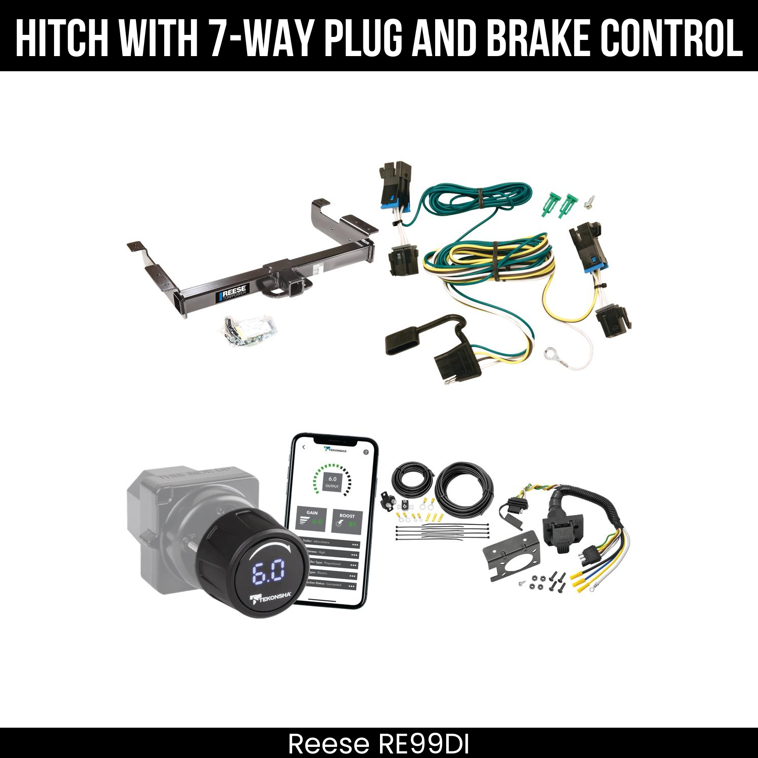 Reese RE99DI Hitch With 7 Way Plug And Brake Control Bundle Featureimg
