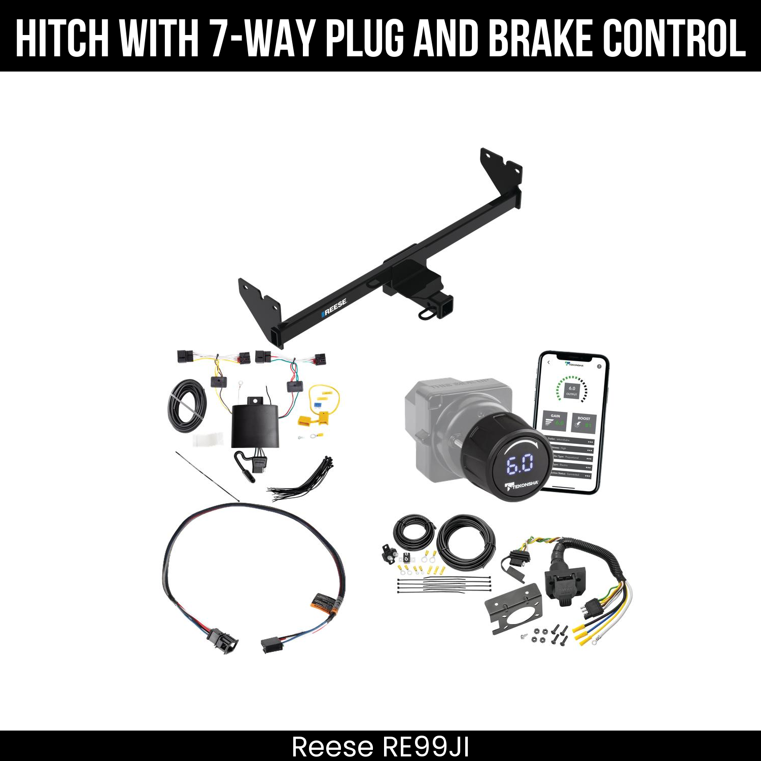 Reese RE99JI Hitch With 7 Way Plug And Brake Control Bundle Featureimg