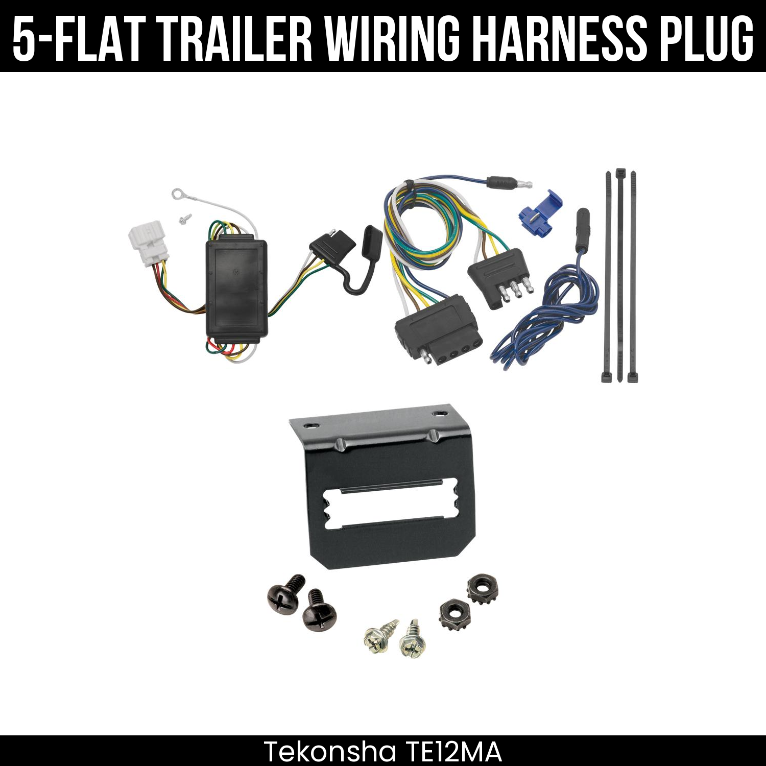 Trailer Wiring 5-Flat Plug w/ Bracket