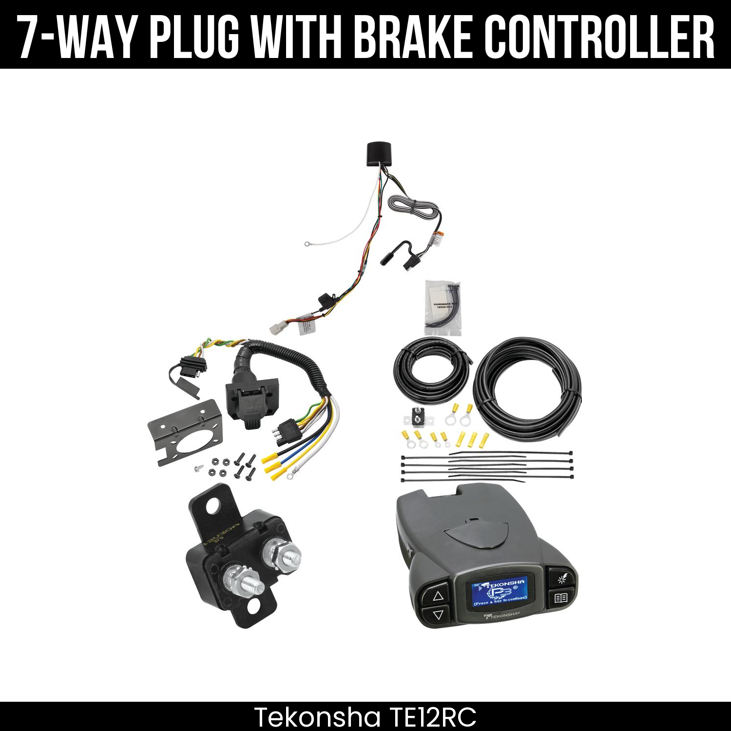 Trailer Wiring 7-Way Plug w/ Bracket , Tekonsha Prodigy P3 Brake Control