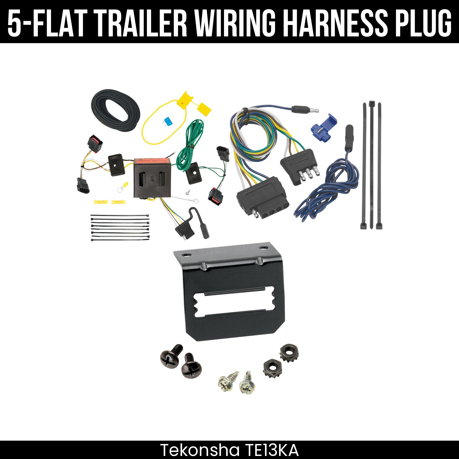 Trailer Wiring 5-Flat Plug w/ Bracket