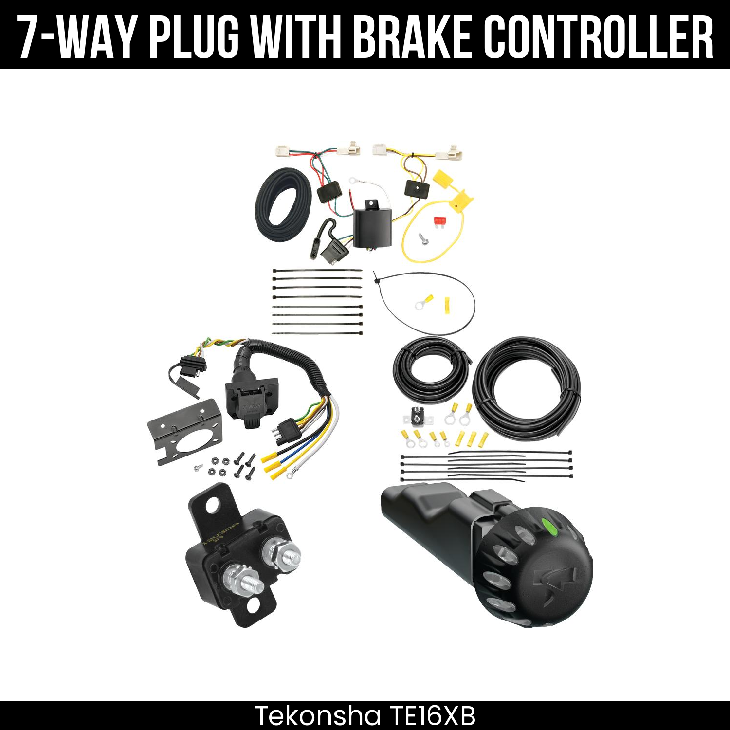 Trailer Wiring 7-Way Plug w/ Bracket , Tekonsha Voyager iD Smart Brake Control