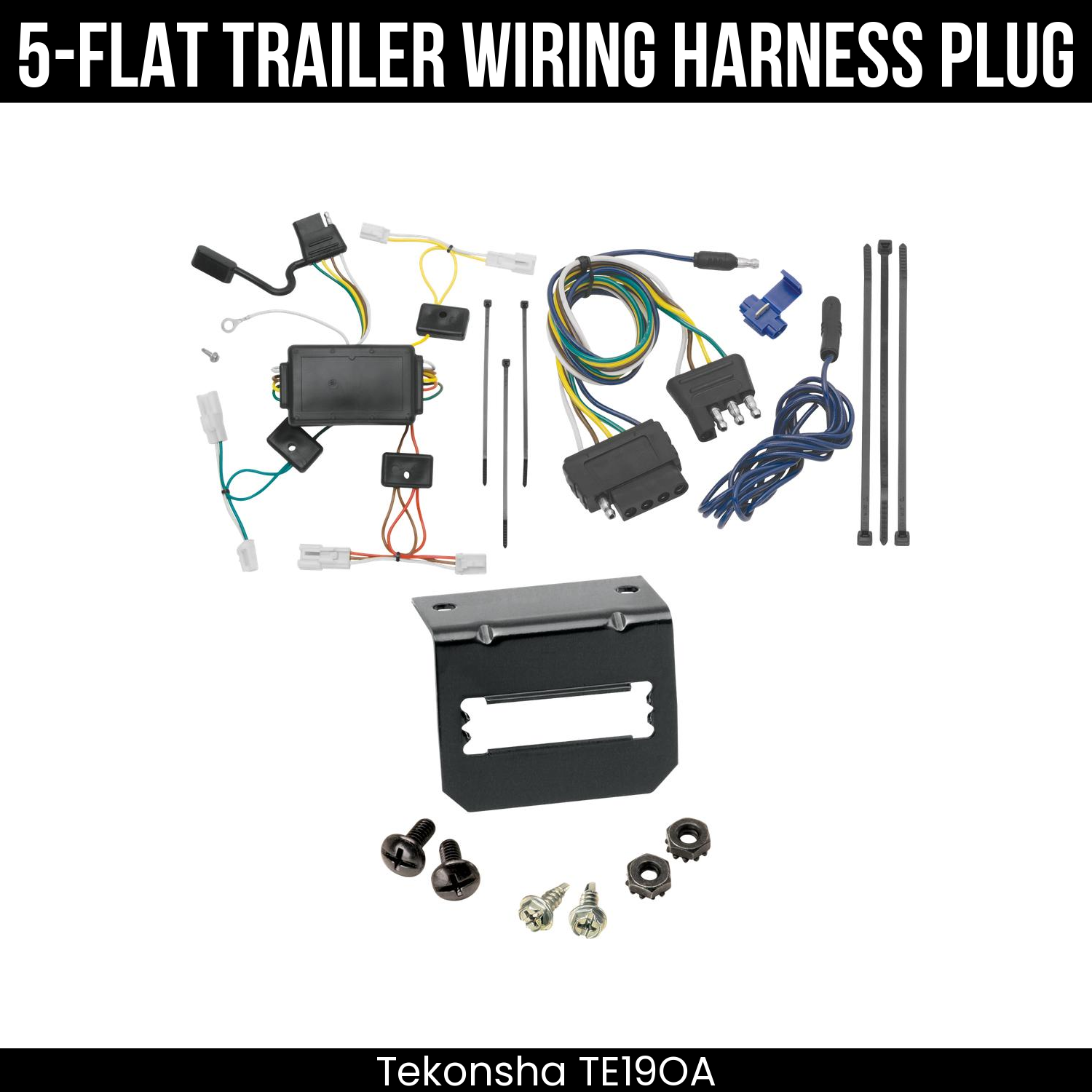 Trailer Wiring 5-Flat Plug w/ Bracket
