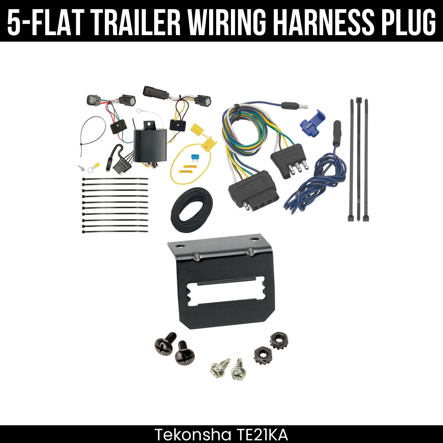 Trailer Wiring 5-Flat Plug w/ Bracket