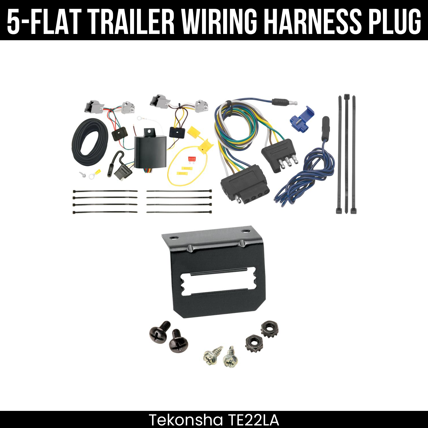 Trailer Wiring 5-Flat Plug w/ Bracket