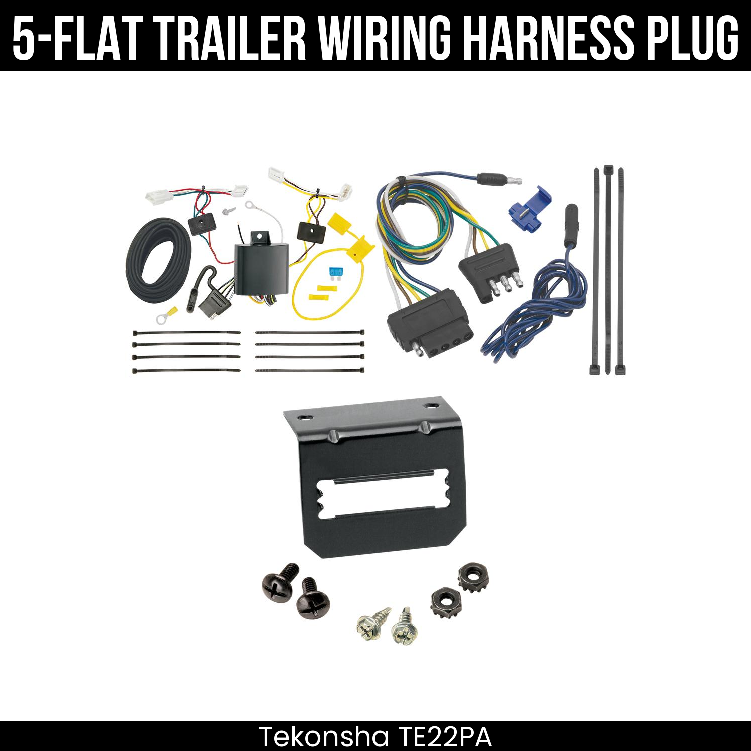 Trailer Wiring 5-Flat Plug w/ Bracket