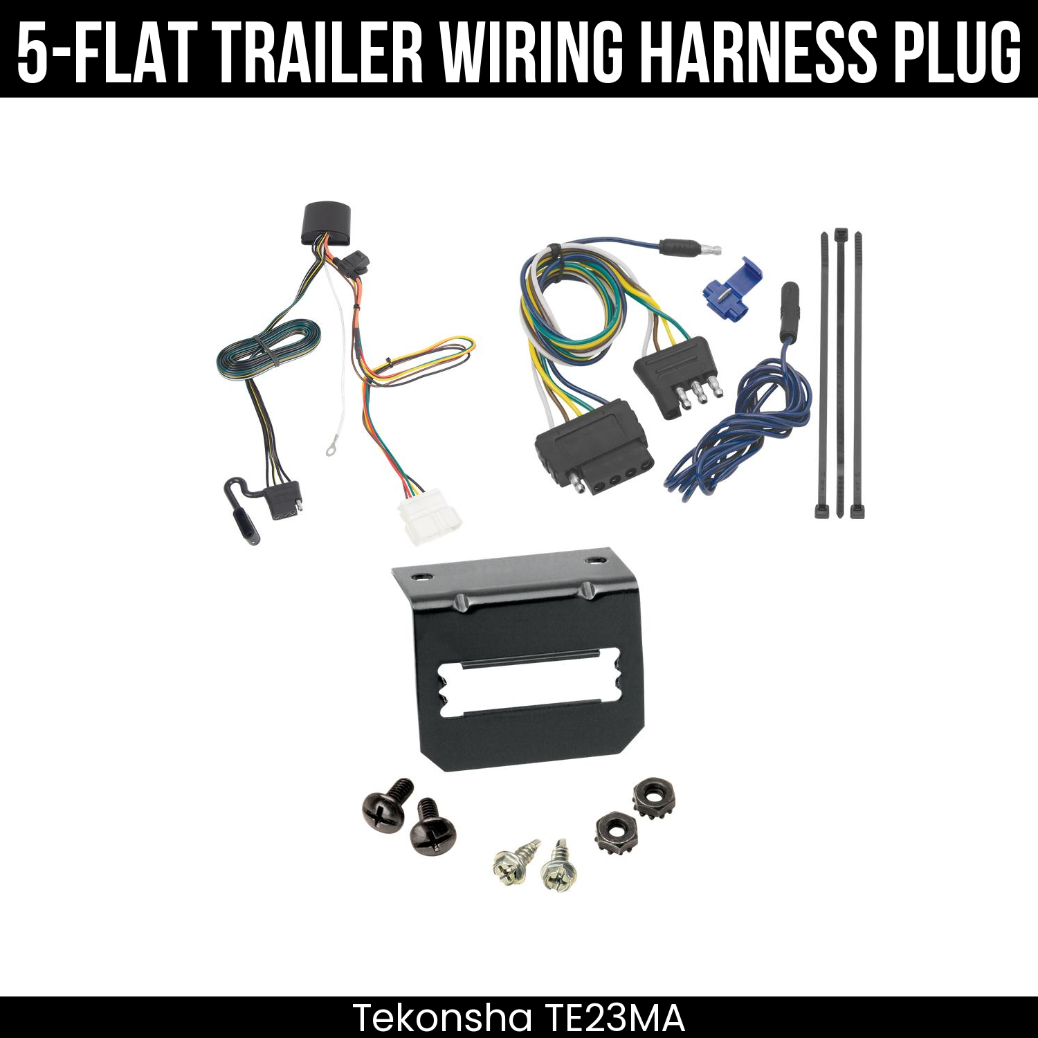 Trailer Wiring 5-Flat Plug w/ Bracket
